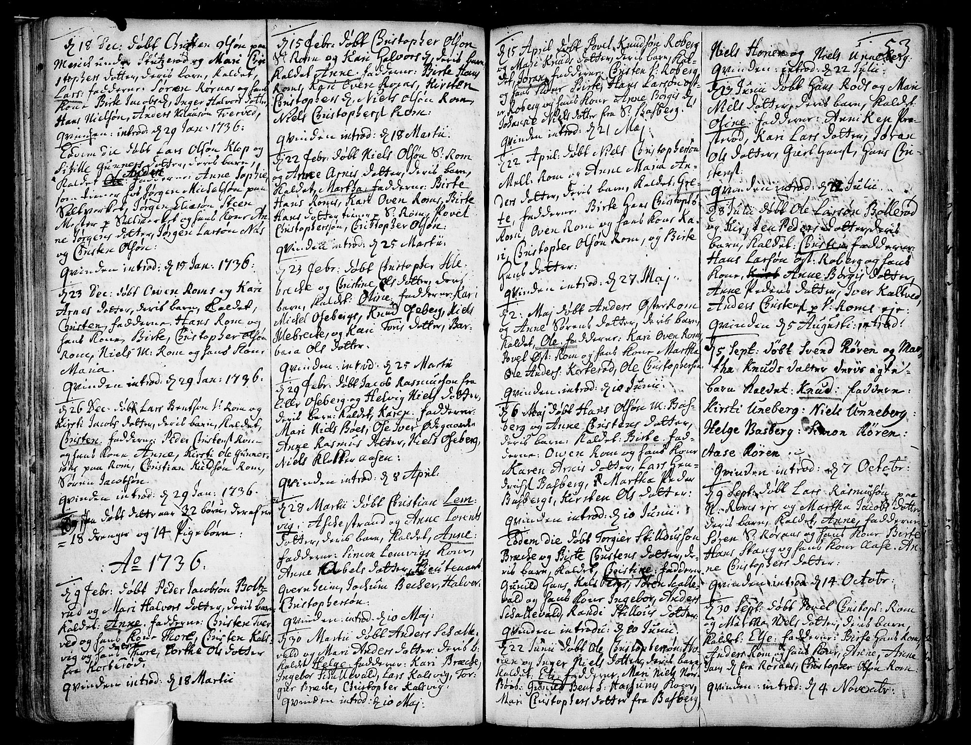Sem kirkebøker, SAKO/A-5/F/Fb/L0001: Parish register (official) no. II 1, 1702-1764, p. 53