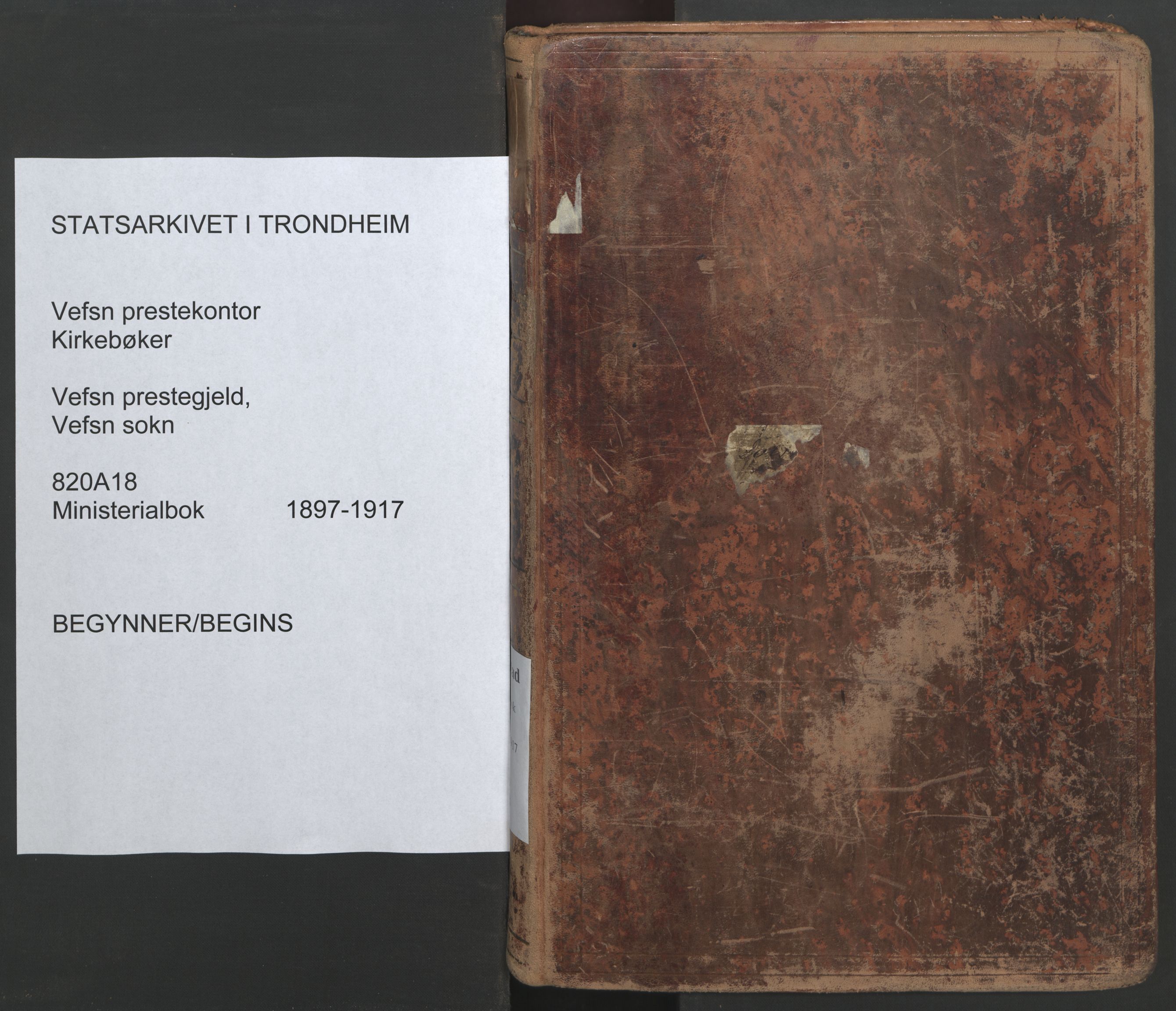 Ministerialprotokoller, klokkerbøker og fødselsregistre - Nordland, SAT/A-1459/820/L0297: Parish register (official) no. 820A18, 1897-1917