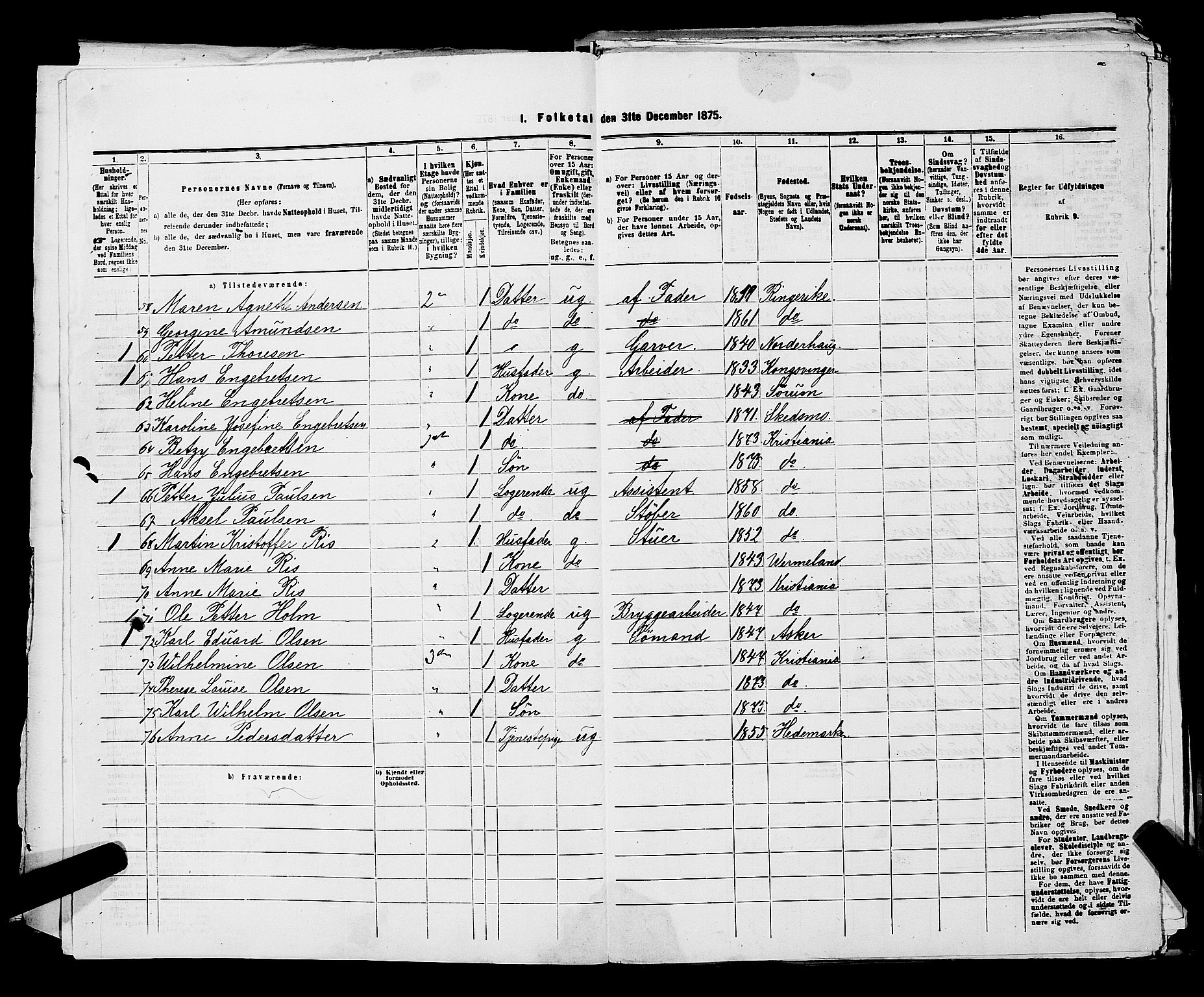 RA, 1875 census for 0301 Kristiania, 1875, p. 1792