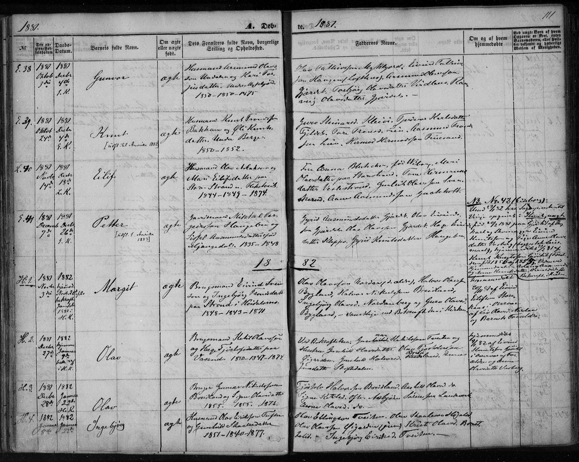 Lårdal kirkebøker, SAKO/A-284/F/Fa/L0006: Parish register (official) no. I 6, 1861-1886, p. 111