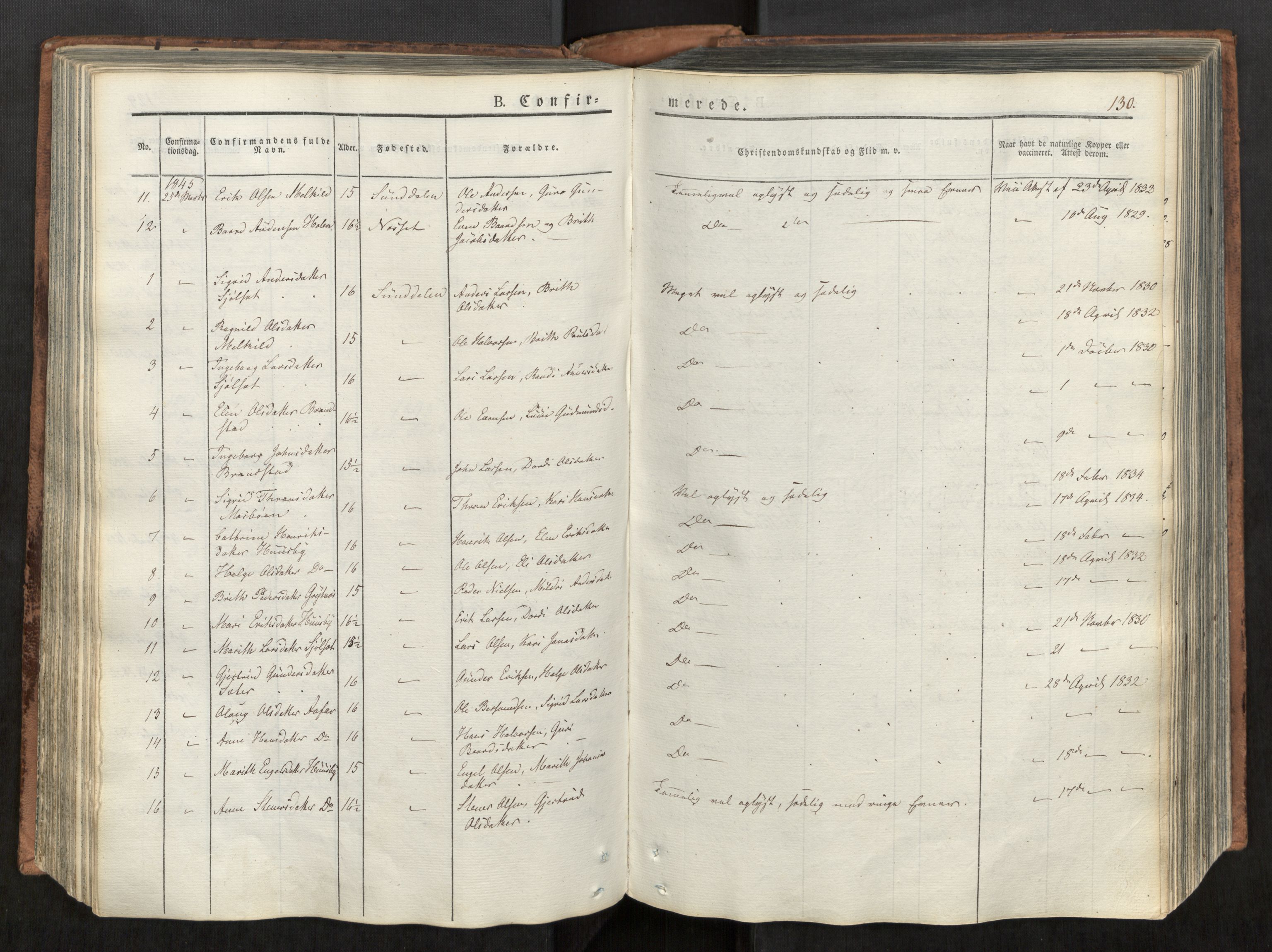 Ministerialprotokoller, klokkerbøker og fødselsregistre - Møre og Romsdal, SAT/A-1454/590/L1012: Parish register (official) no. 590A04, 1832-1846, p. 130