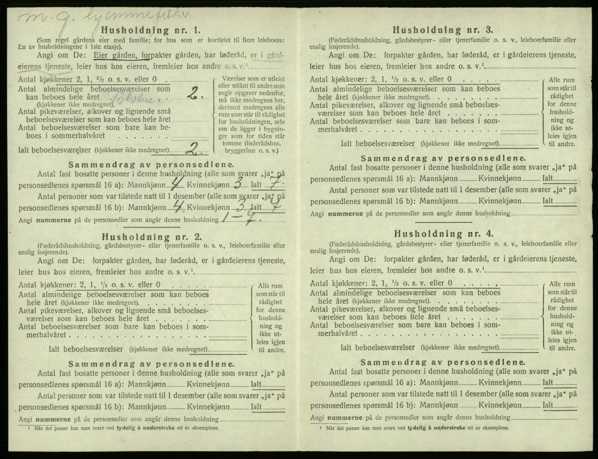 SAB, 1920 census for Sund, 1920, p. 501