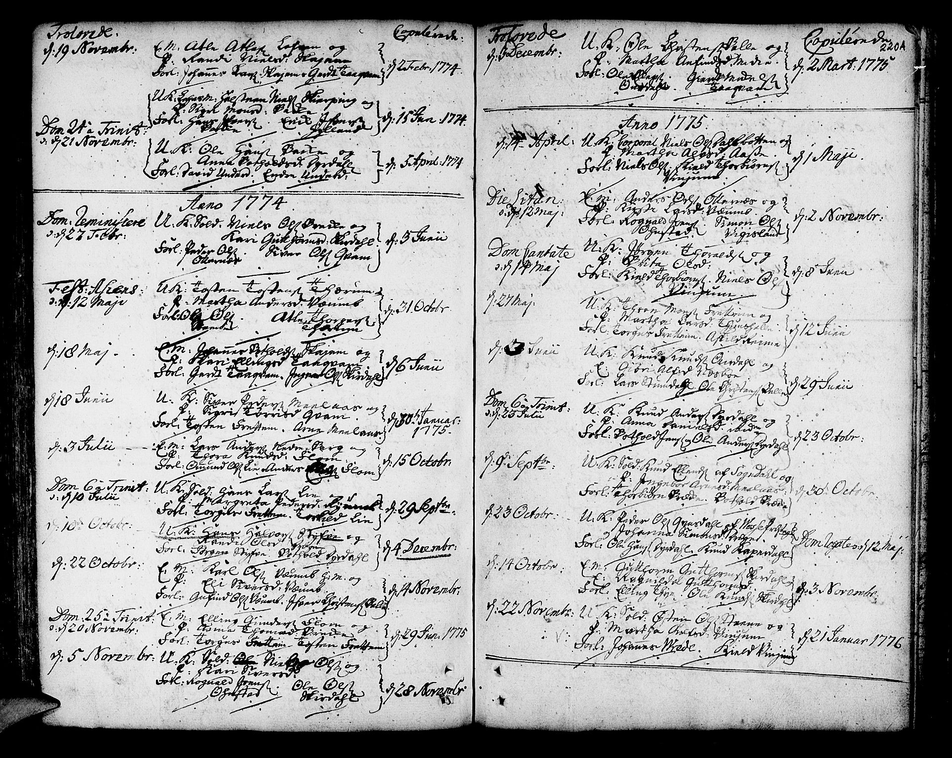 Aurland sokneprestembete, AV/SAB-A-99937/H/Ha/Haa/L0004: Parish register (official) no. A 4, 1756-1801, p. 220