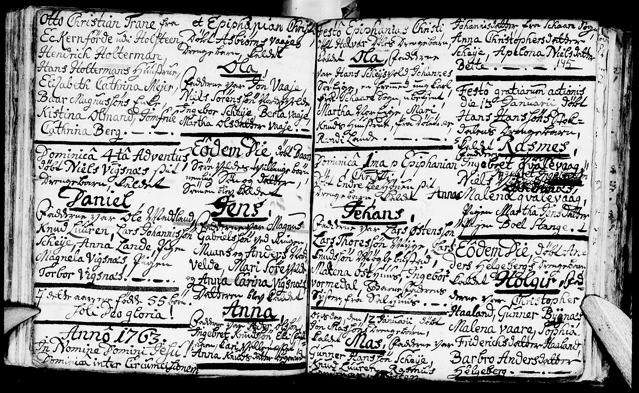 Avaldsnes sokneprestkontor, SAST/A -101851/H/Ha/Haa/L0001: Parish register (official) no. A 1, 1711-1764, p. 145