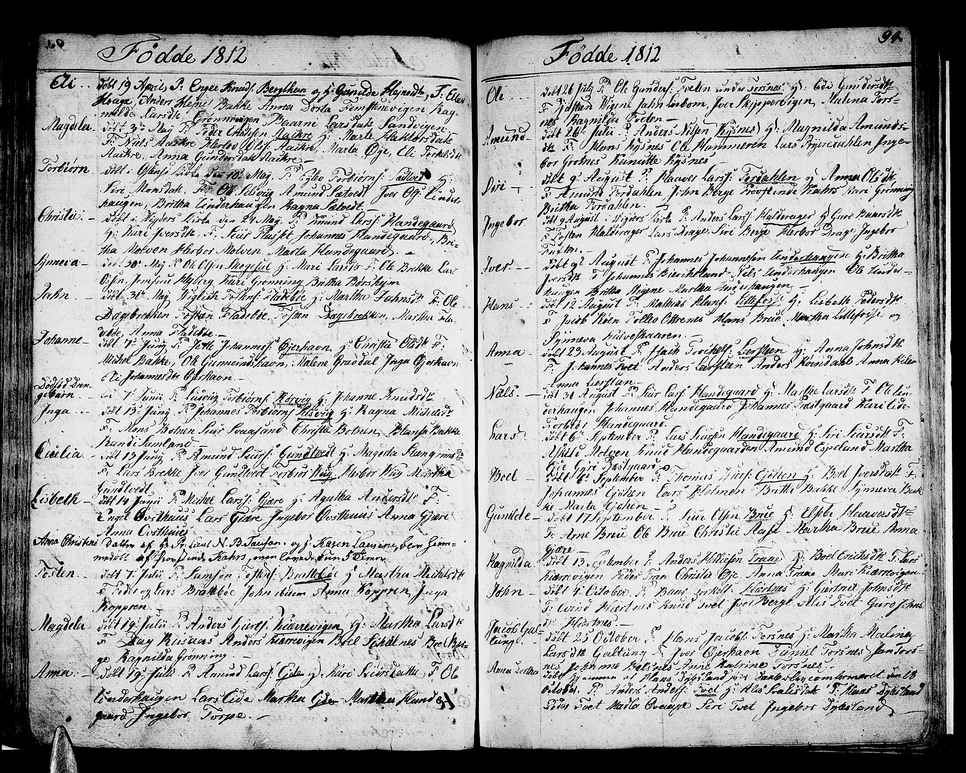 Strandebarm sokneprestembete, SAB/A-78401/H/Haa: Parish register (official) no. A 4, 1788-1817, p. 94