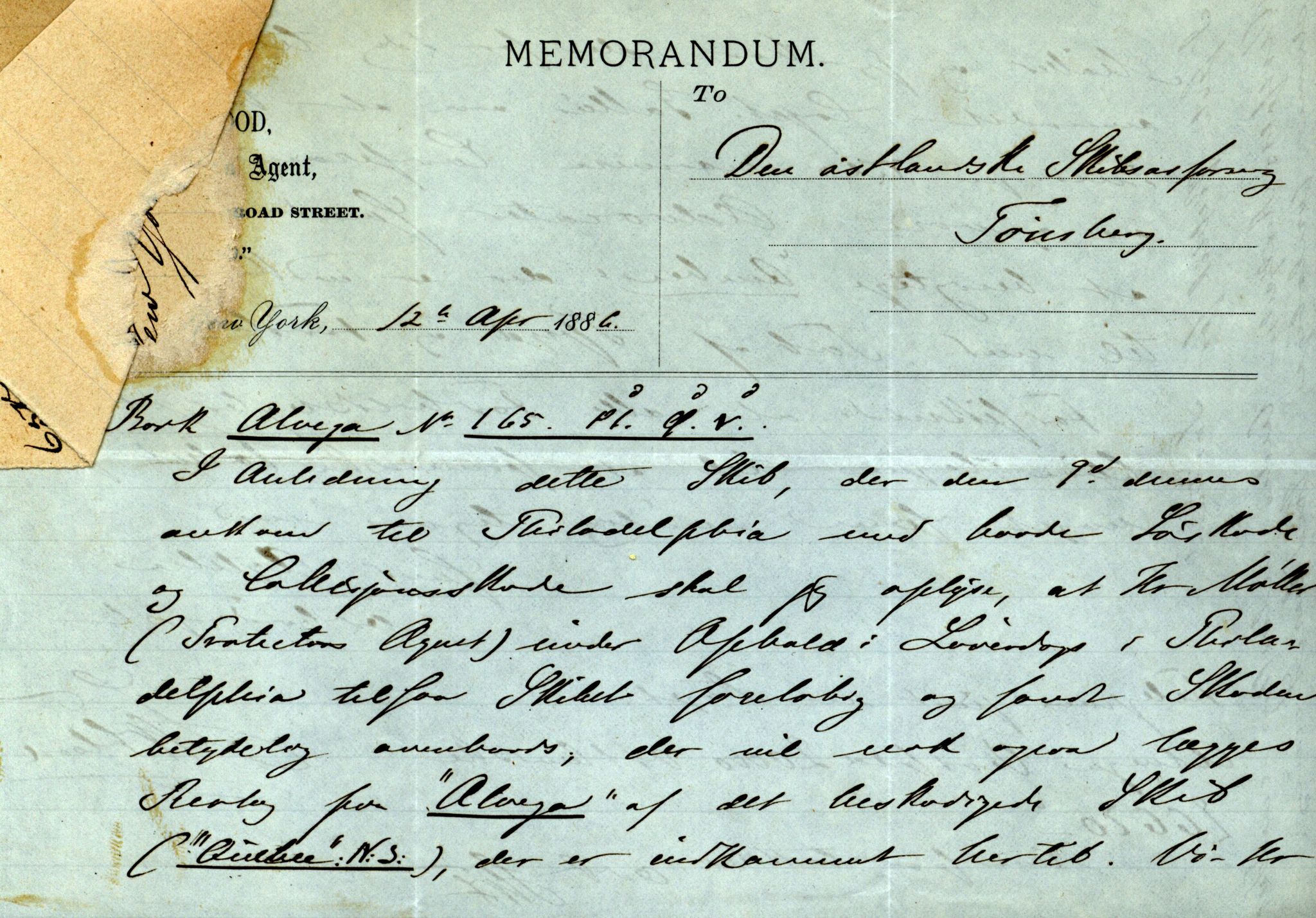 Pa 63 - Østlandske skibsassuranceforening, VEMU/A-1079/G/Ga/L0019/0010: Havaridokumenter / Victoria, Vigor, Cathrine, Brillant, Alvega, Rotvid, 1886, p. 34