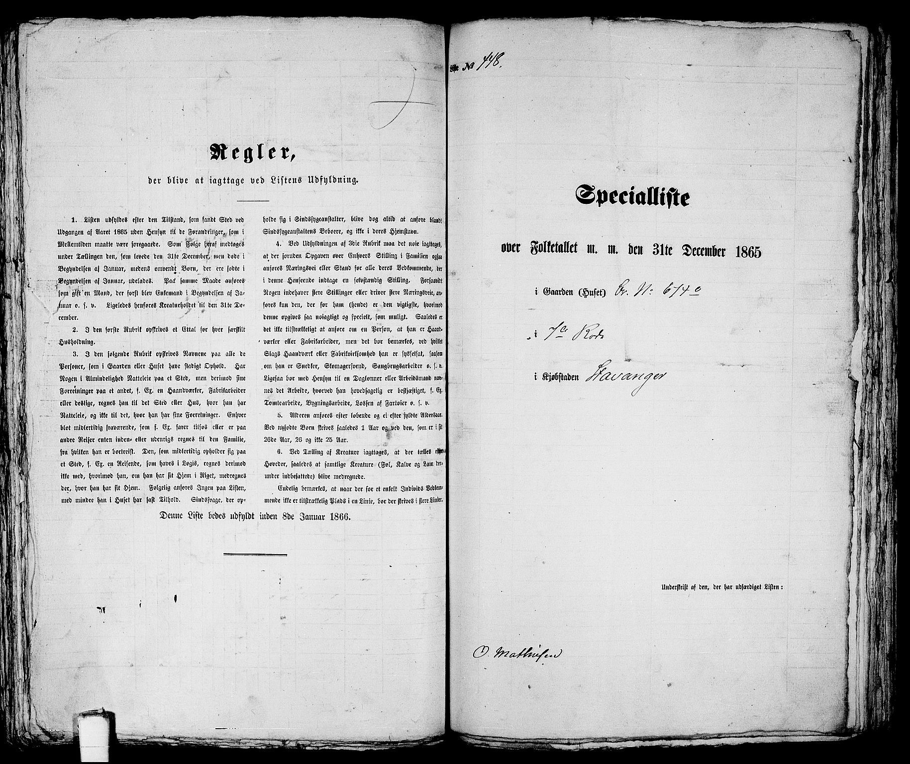 RA, 1865 census for Stavanger, 1865, p. 925