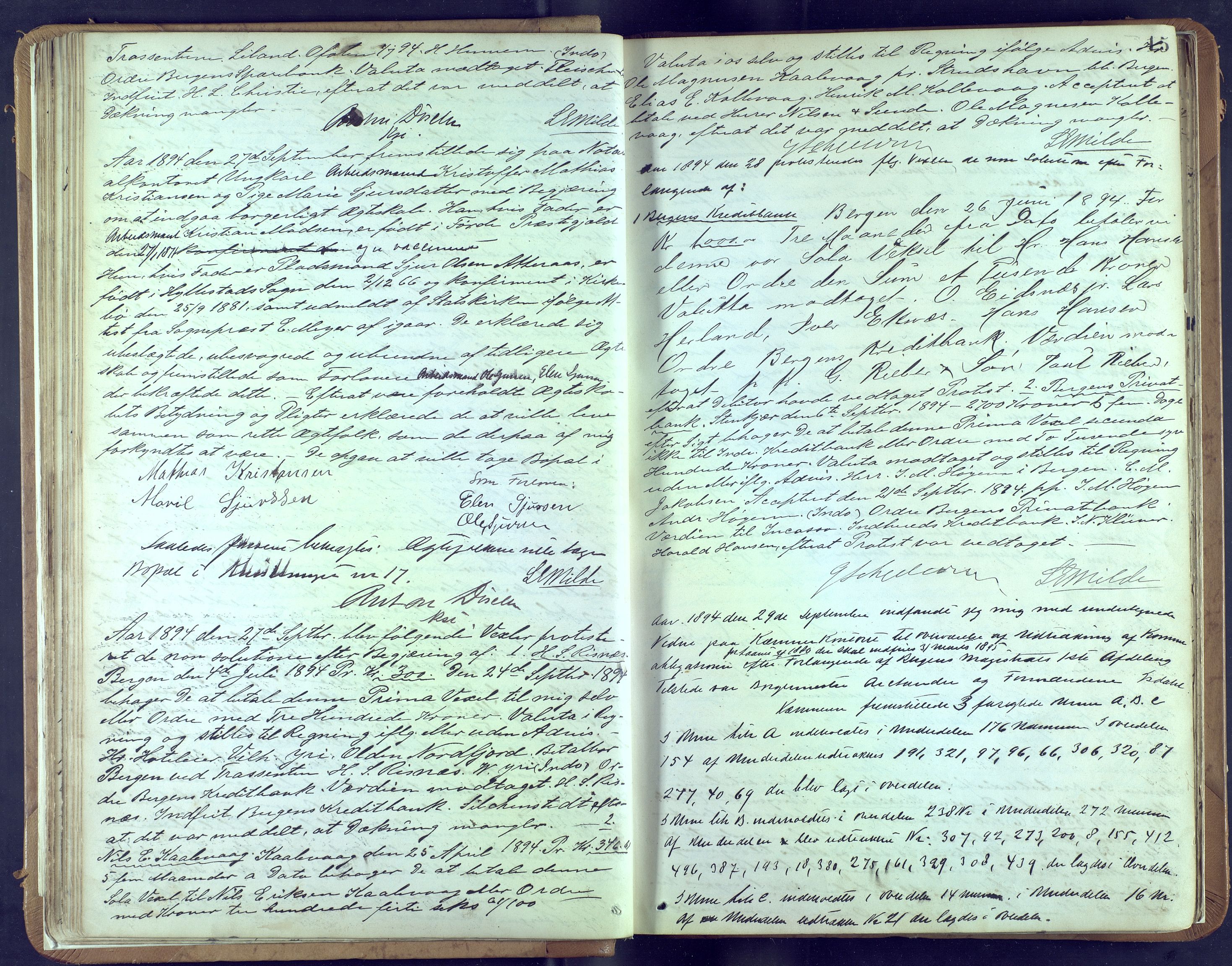 Byfogd og Byskriver i Bergen, AV/SAB-A-3401/10/10A/L0023: Notarialprotokoller, 1894-1897, p. 14b-15a