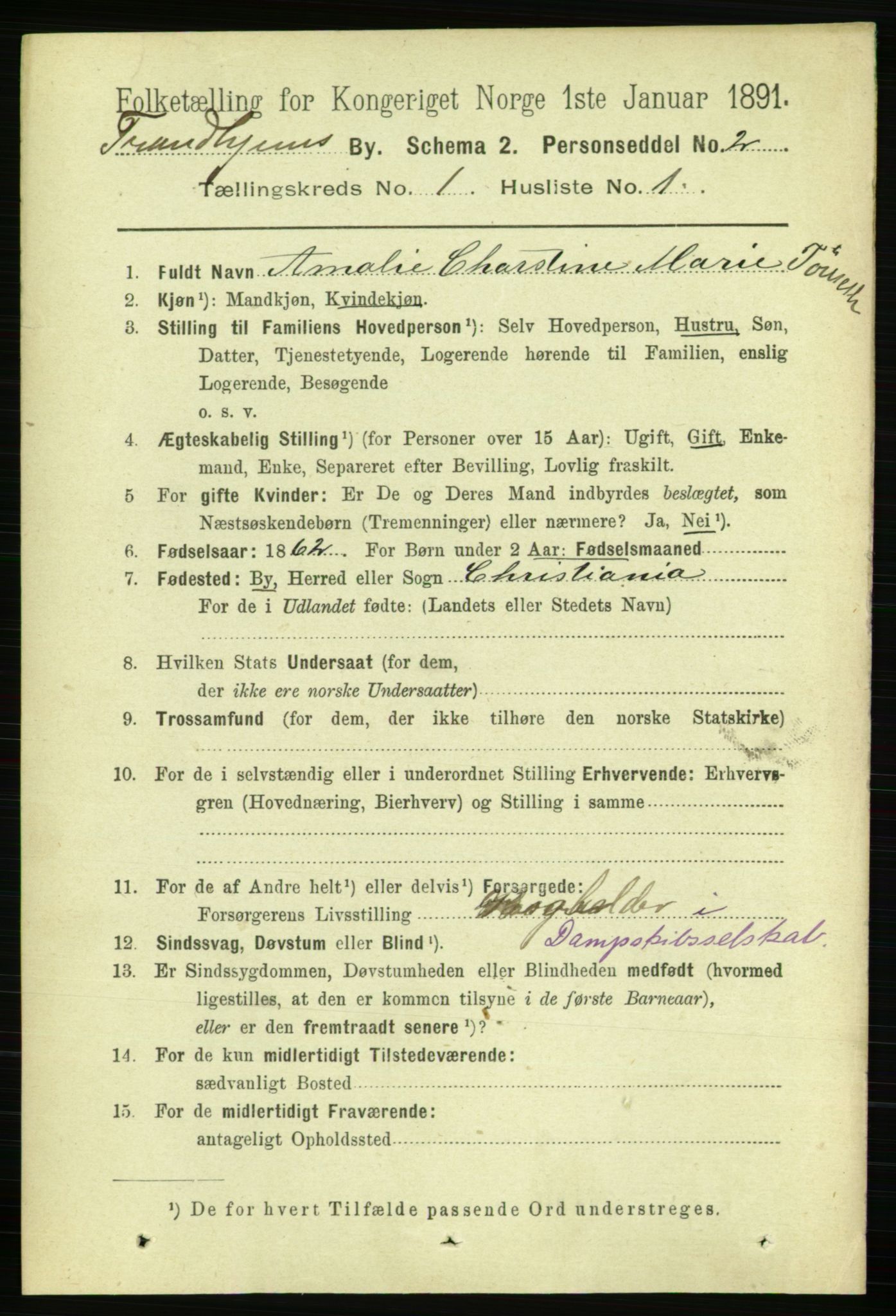 RA, 1891 census for 1601 Trondheim, 1891, p. 2578