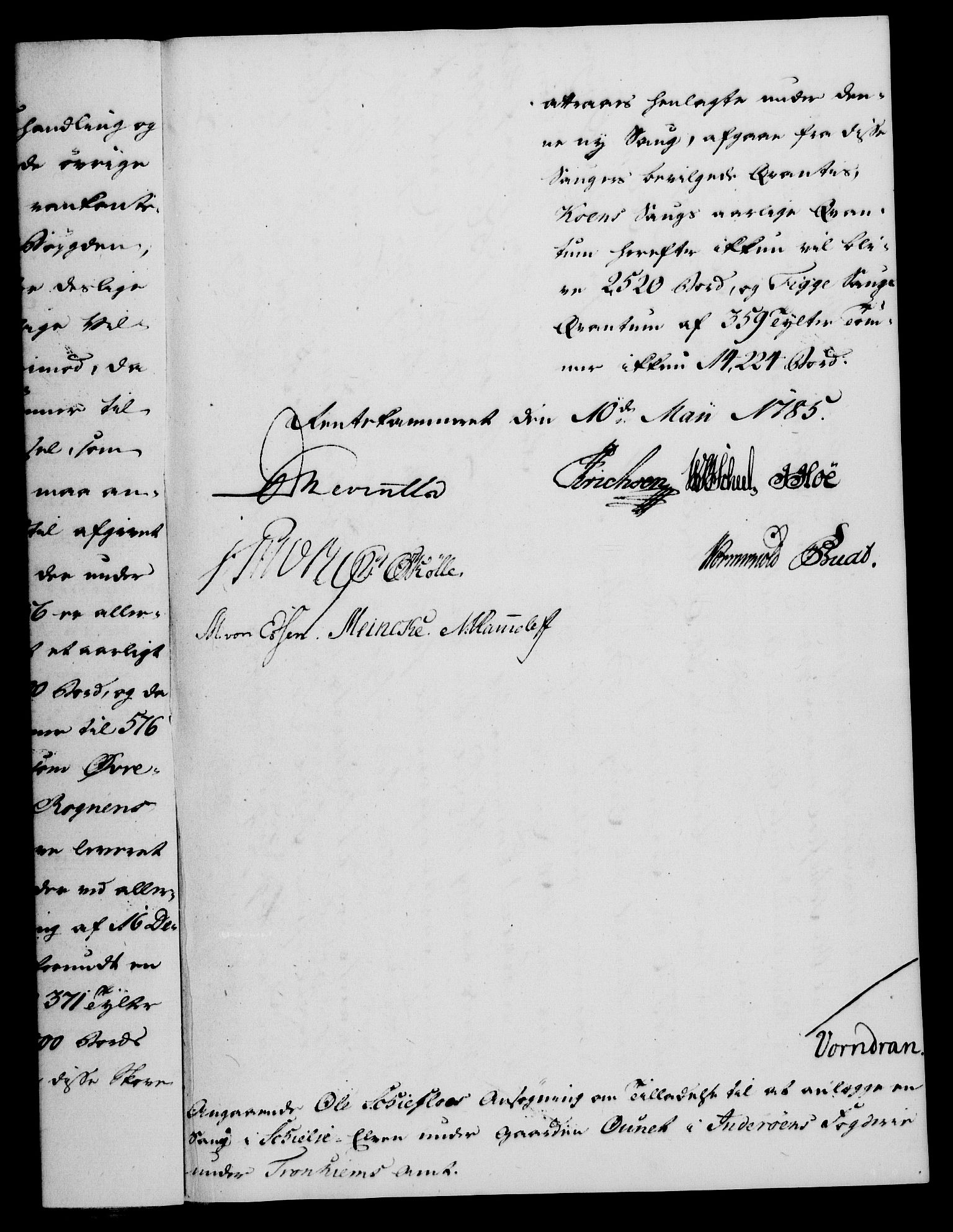 Rentekammeret, Kammerkanselliet, AV/RA-EA-3111/G/Gf/Gfa/L0067: Norsk relasjons- og resolusjonsprotokoll (merket RK 52.67), 1785, p. 463