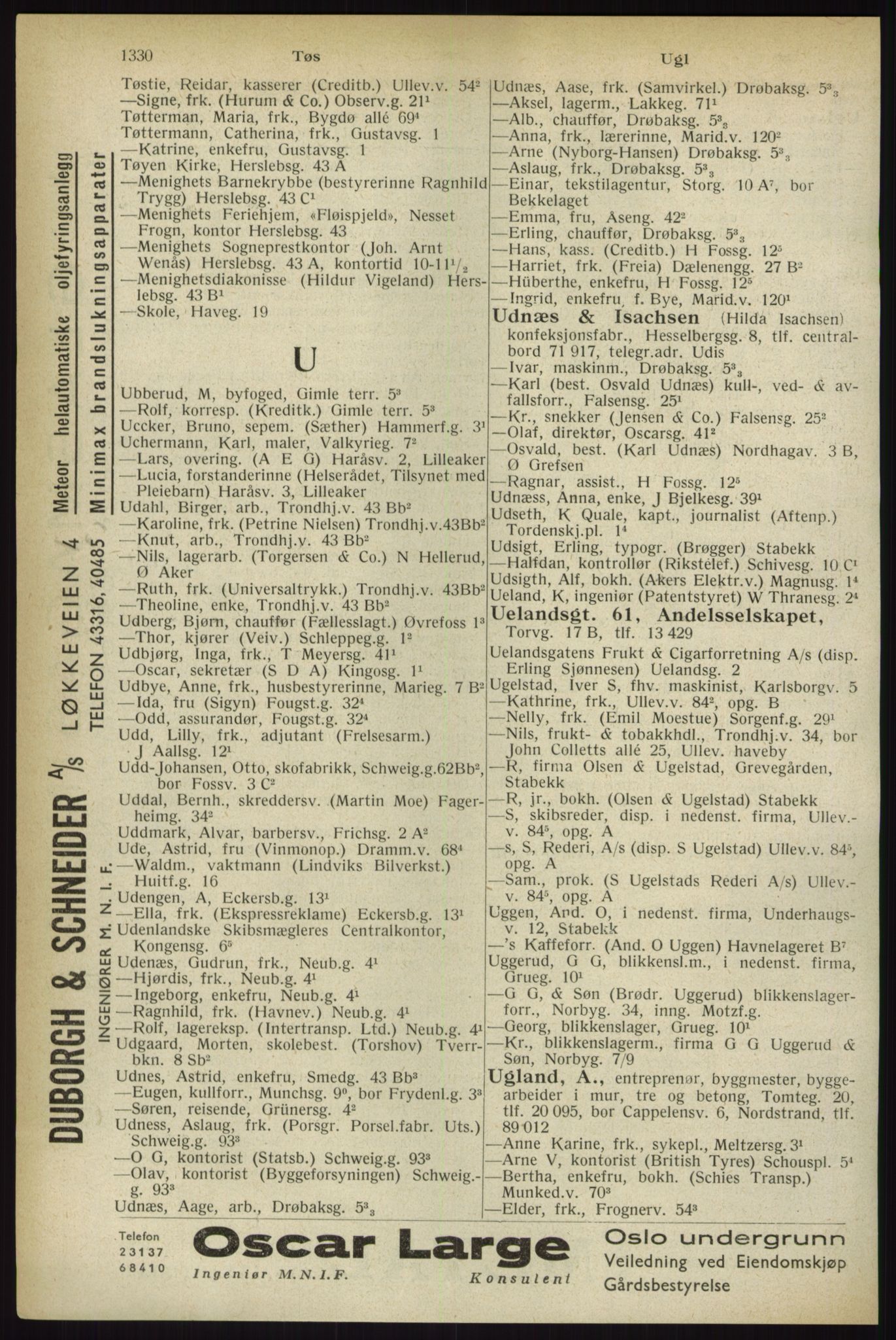 Kristiania/Oslo adressebok, PUBL/-, 1933, p. 1330