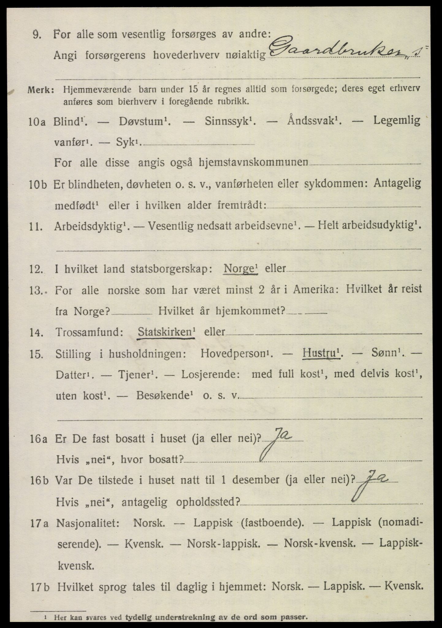 SAT, 1920 census for Meråker, 1920, p. 3363