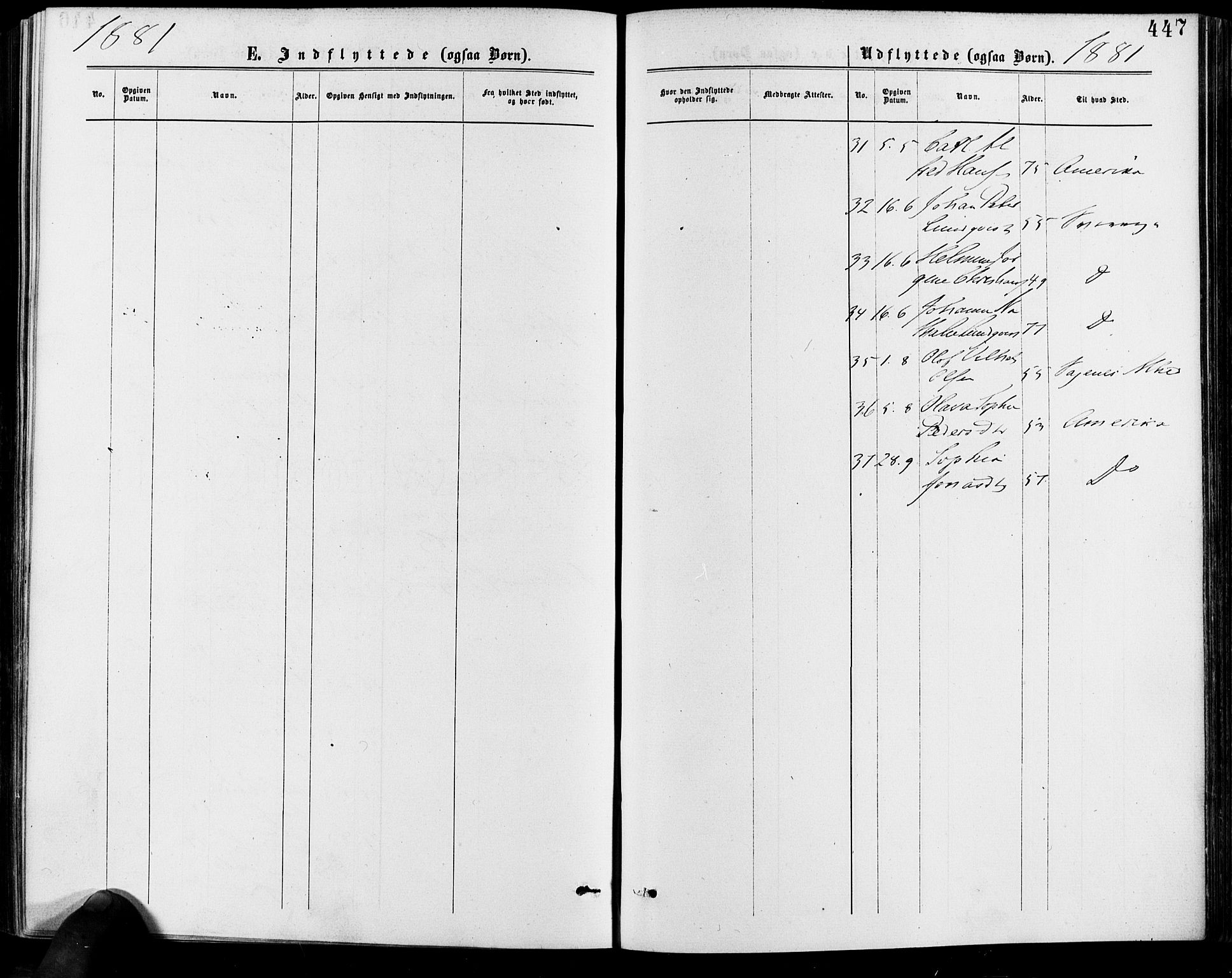 Gamle Aker prestekontor Kirkebøker, AV/SAO-A-10617a/F/L0005: Parish register (official) no. 5, 1873-1881, p. 447