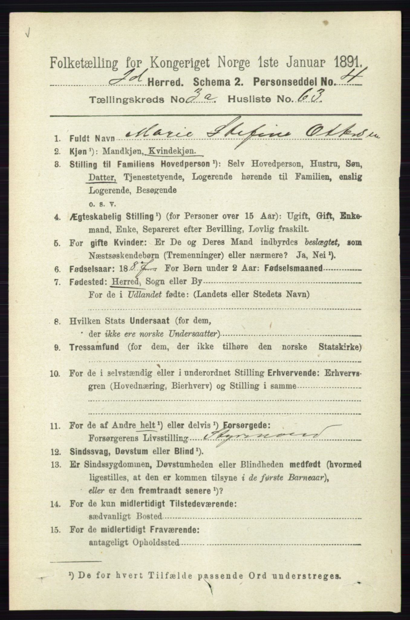 RA, 1891 census for 0117 Idd, 1891, p. 2621