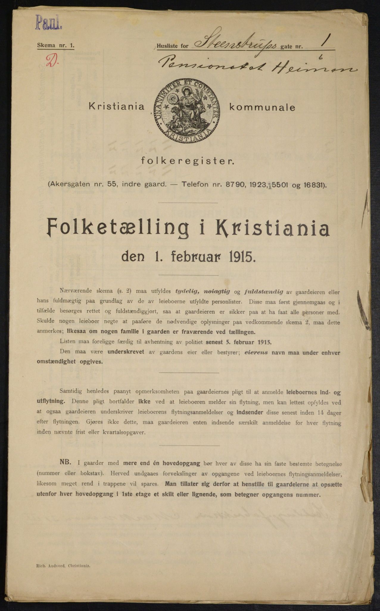 OBA, Municipal Census 1915 for Kristiania, 1915, p. 100798