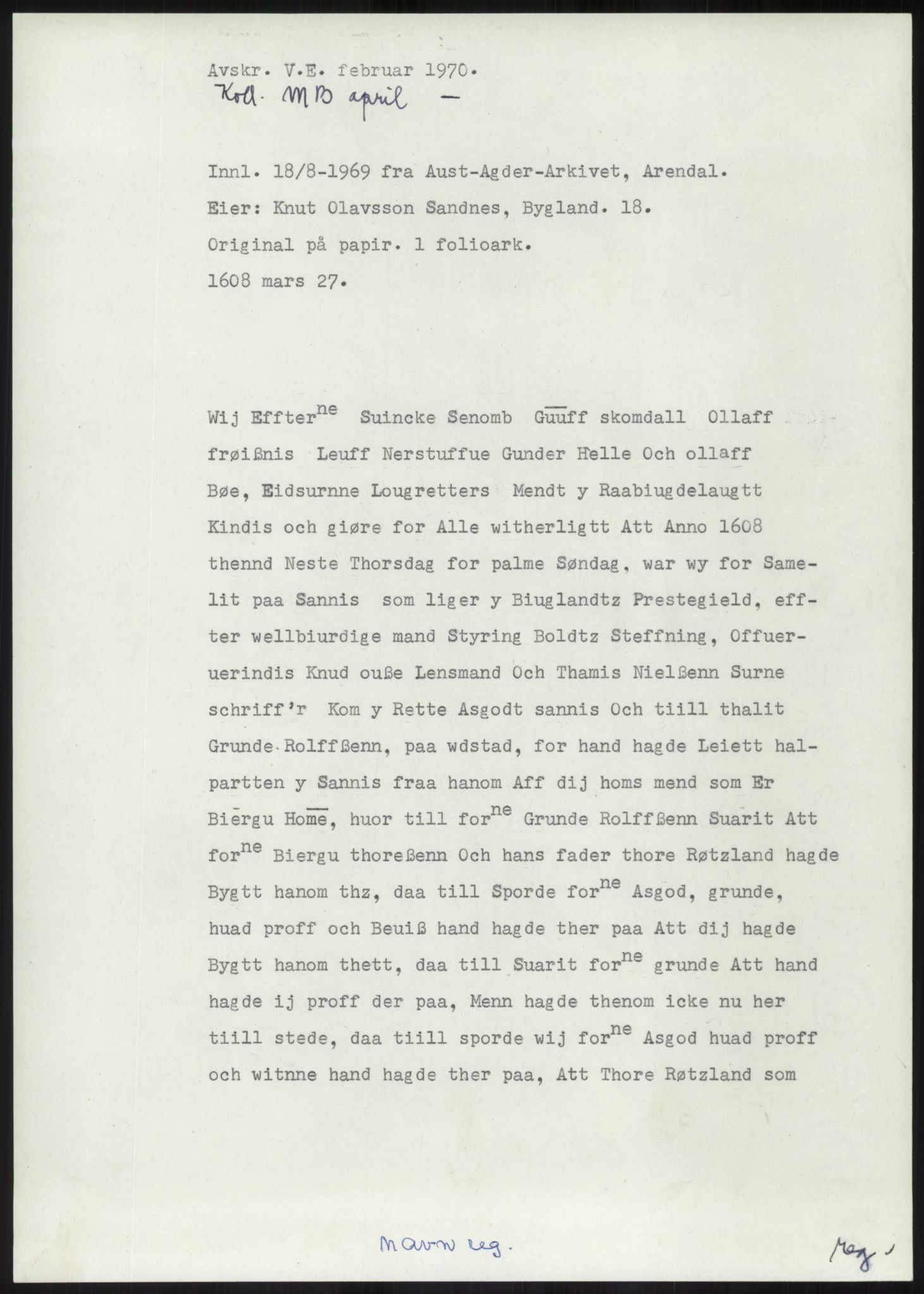 Samlinger til kildeutgivelse, Diplomavskriftsamlingen, AV/RA-EA-4053/H/Ha, p. 1900