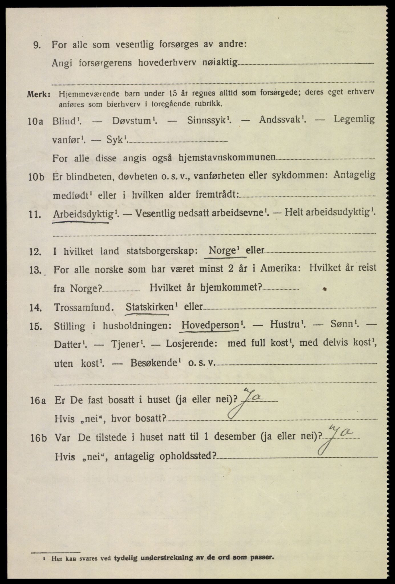 SAH, 1920 census for Lom, 1920, p. 3731