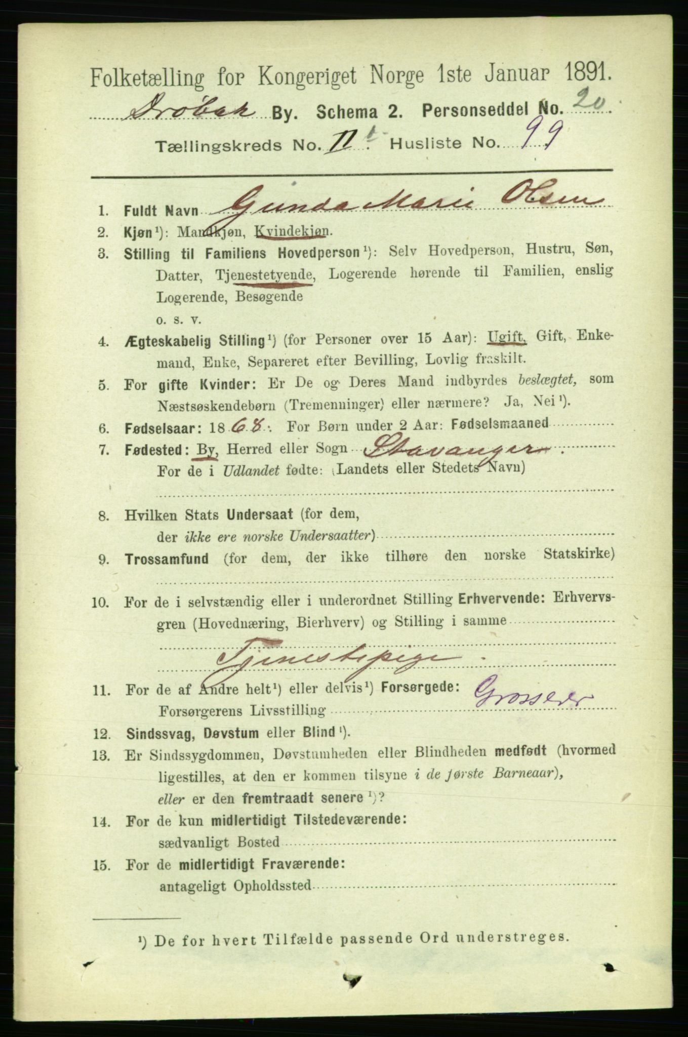 RA, 1891 census for 0203 Drøbak, 1891, p. 1879