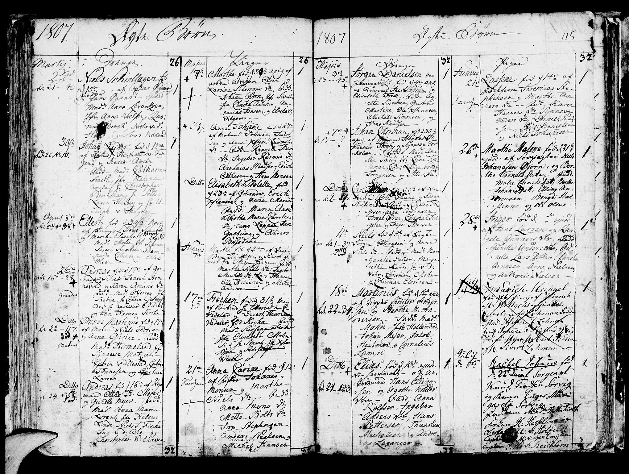 Korskirken sokneprestembete, AV/SAB-A-76101/H/Haa/L0006: Parish register (official) no. A 6, 1790-1820, p. 115