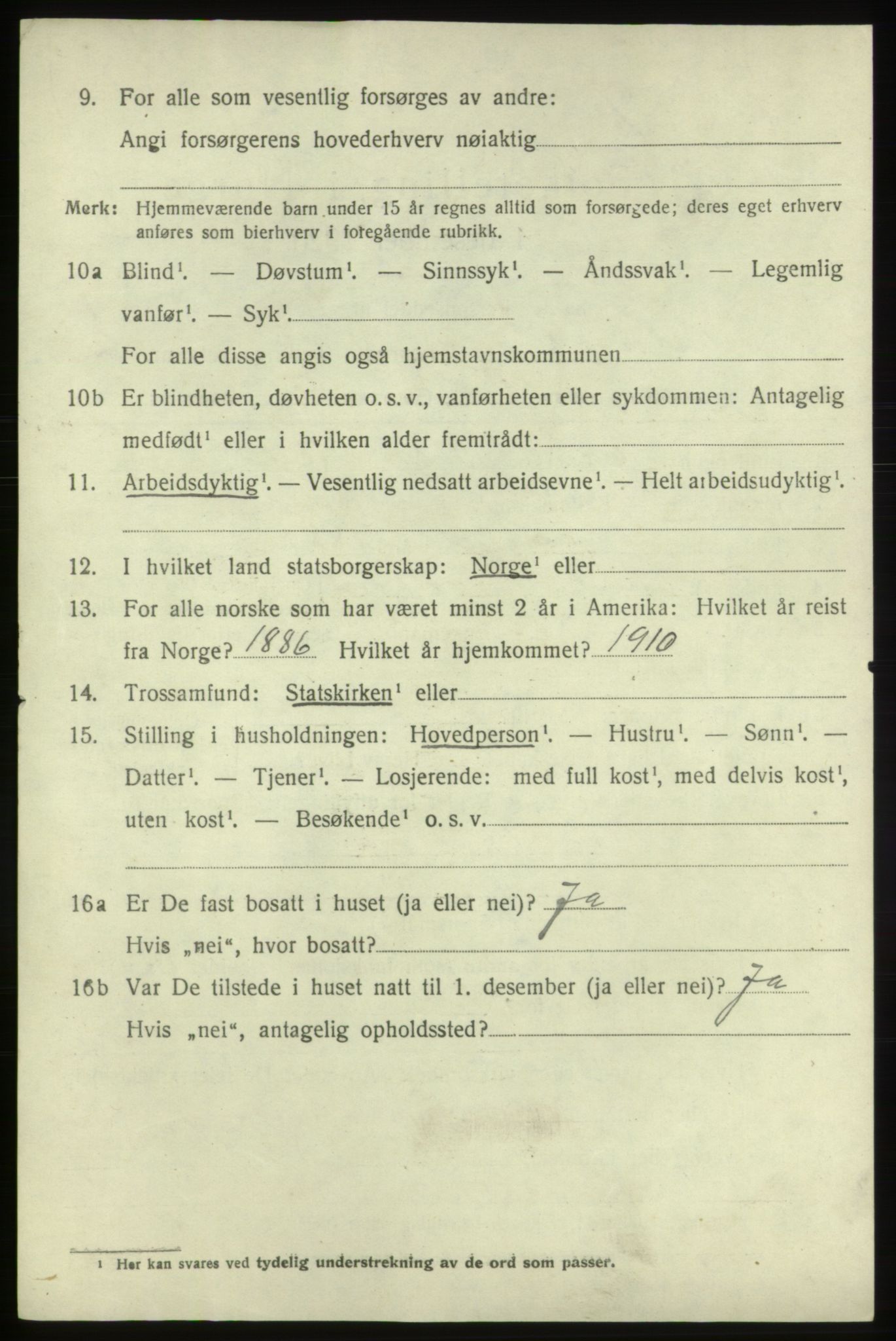 SAB, 1920 census for Valestrand, 1920, p. 816