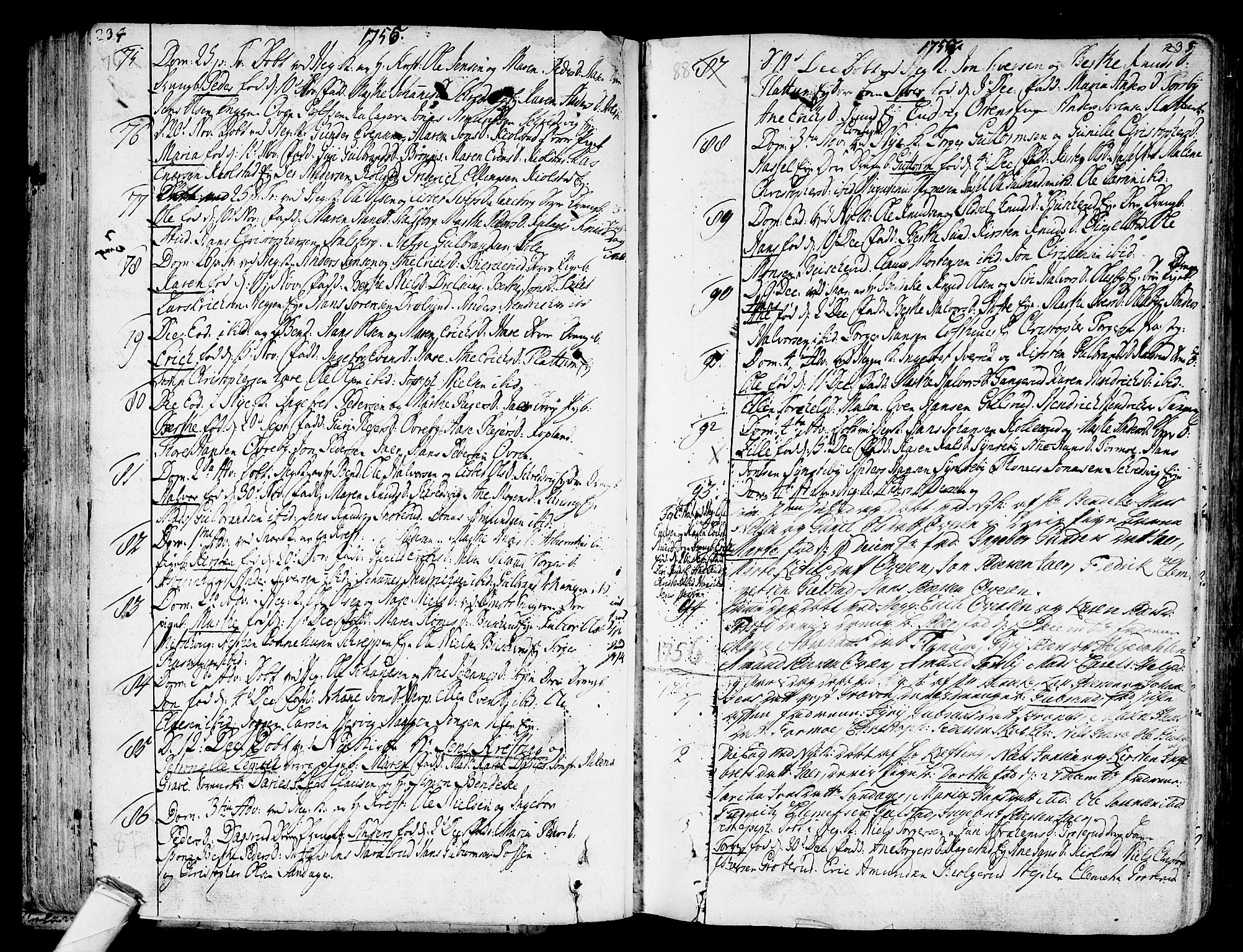 Modum kirkebøker, SAKO/A-234/F/Fa/L0002: Parish register (official) no. 2, 1741-1782, p. 234-235