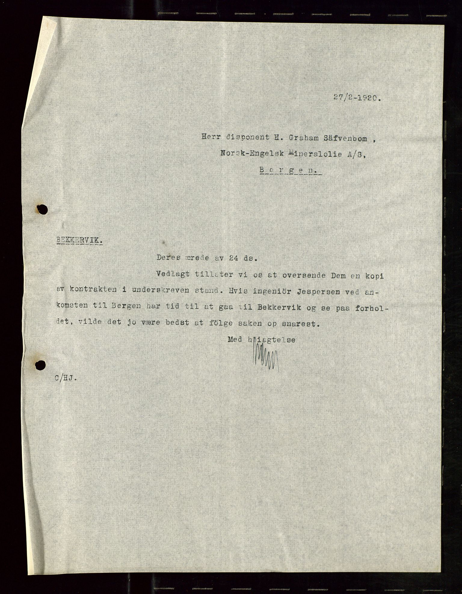 Pa 1521 - A/S Norske Shell, AV/SAST-A-101915/E/Ea/Eaa/L0010: Sjefskorrespondanse, 1920, p. 35