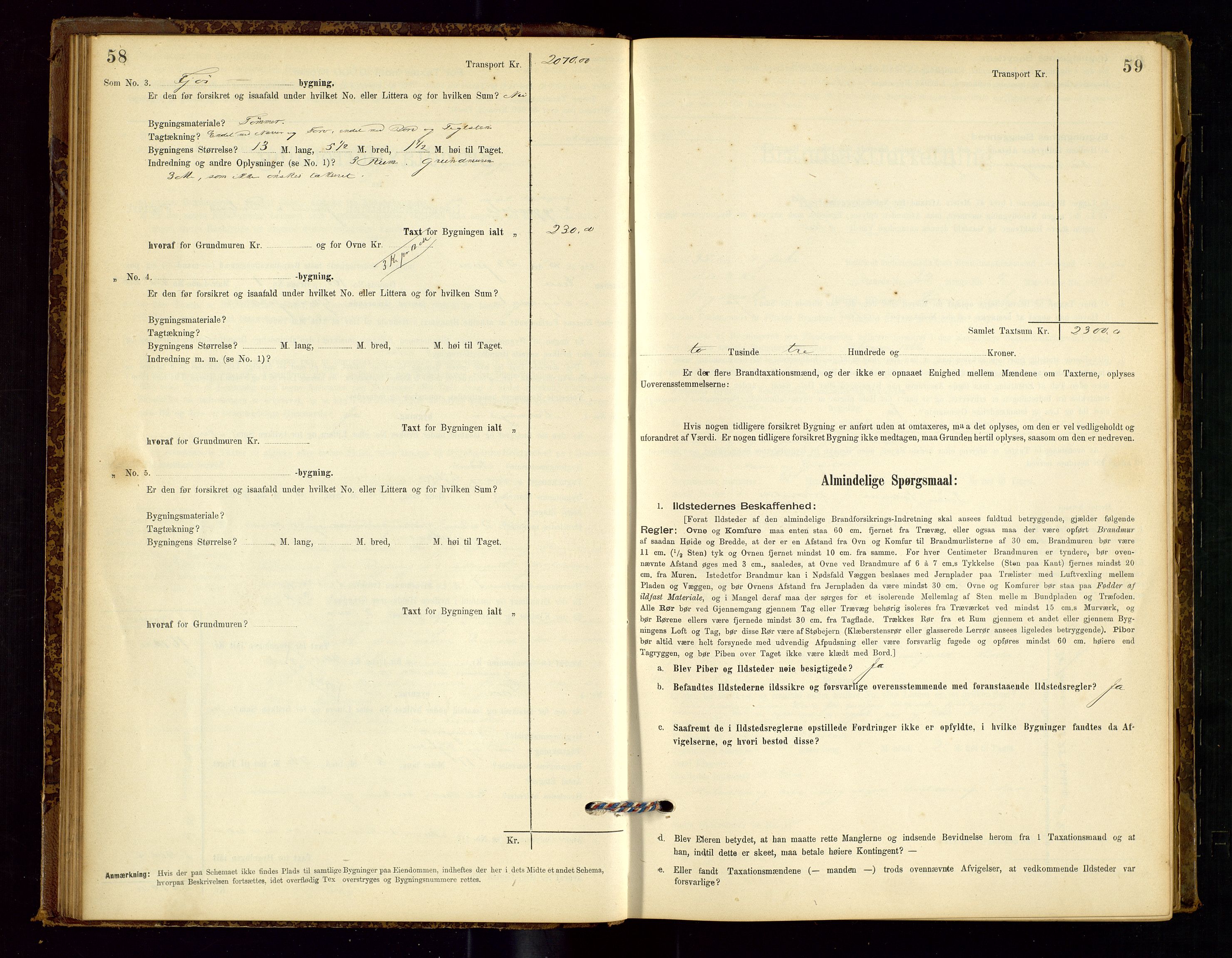 Sokndal lensmannskontor, AV/SAST-A-100417/Gob/L0001: "Brandtaxt-Protokol", 1895-1902, p. 58-59