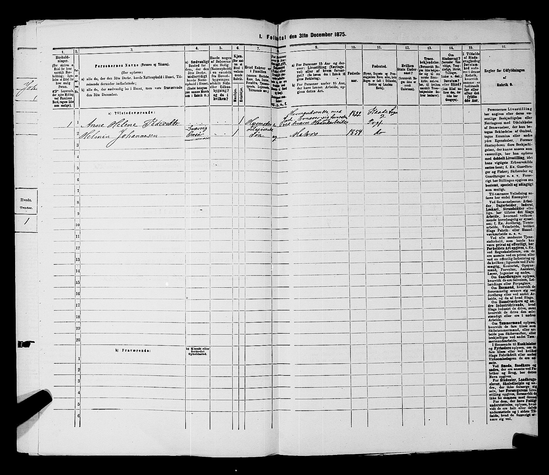 RA, 1875 census for 0135P Råde, 1875, p. 331