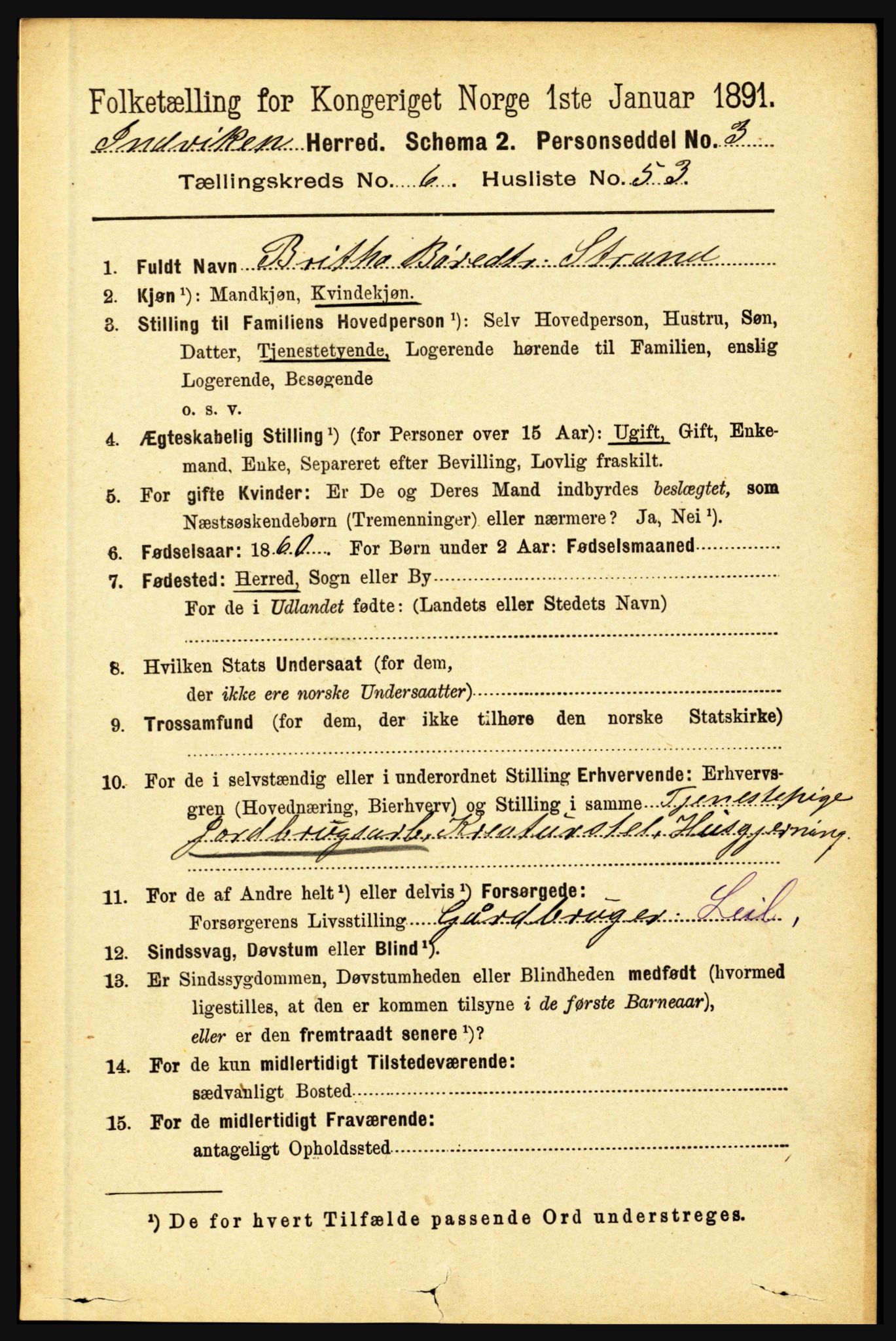 RA, 1891 census for 1447 Innvik, 1891, p. 2590