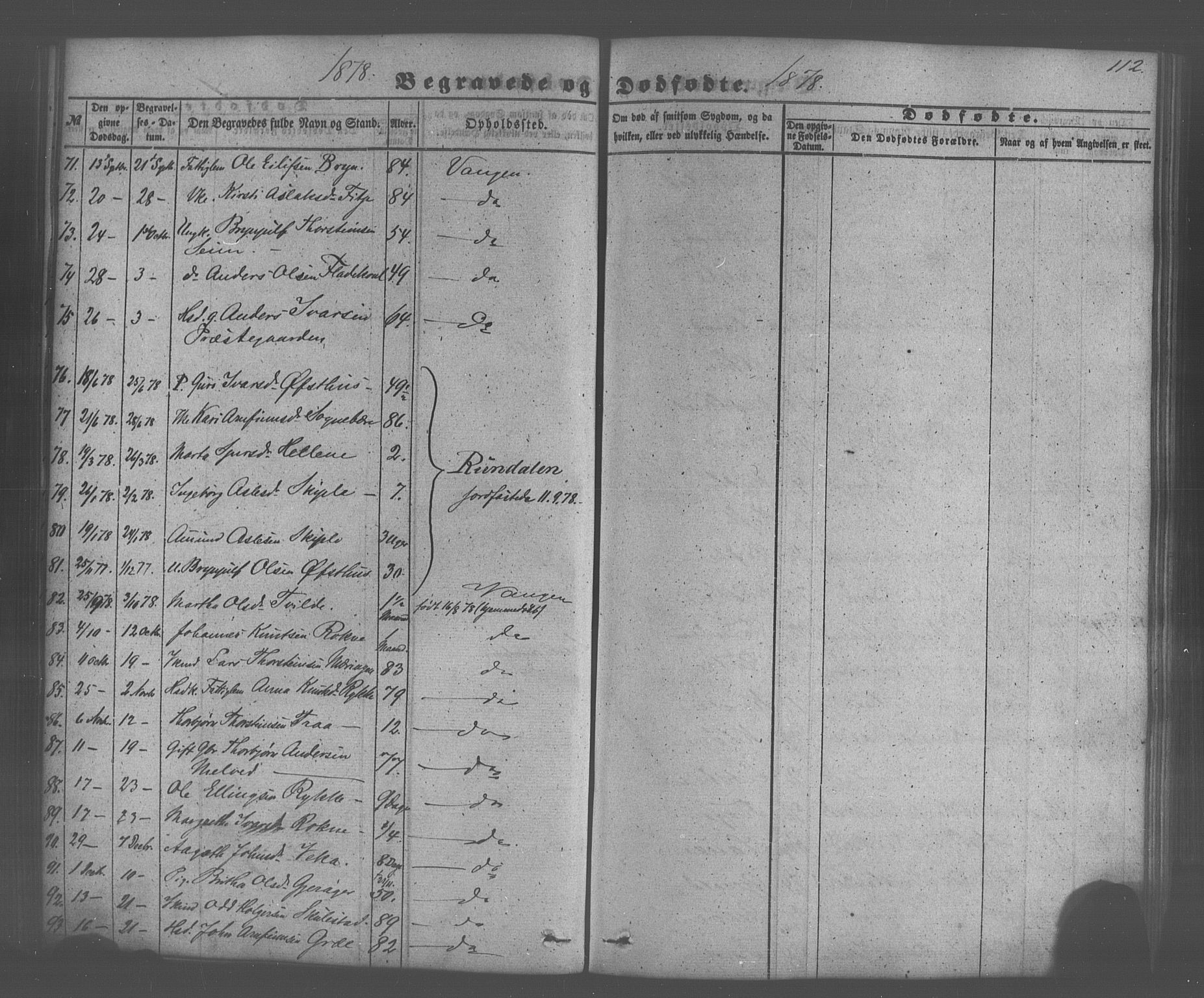 Voss sokneprestembete, SAB/A-79001/H/Haa: Parish register (official) no. A 20, 1855-1886, p. 112