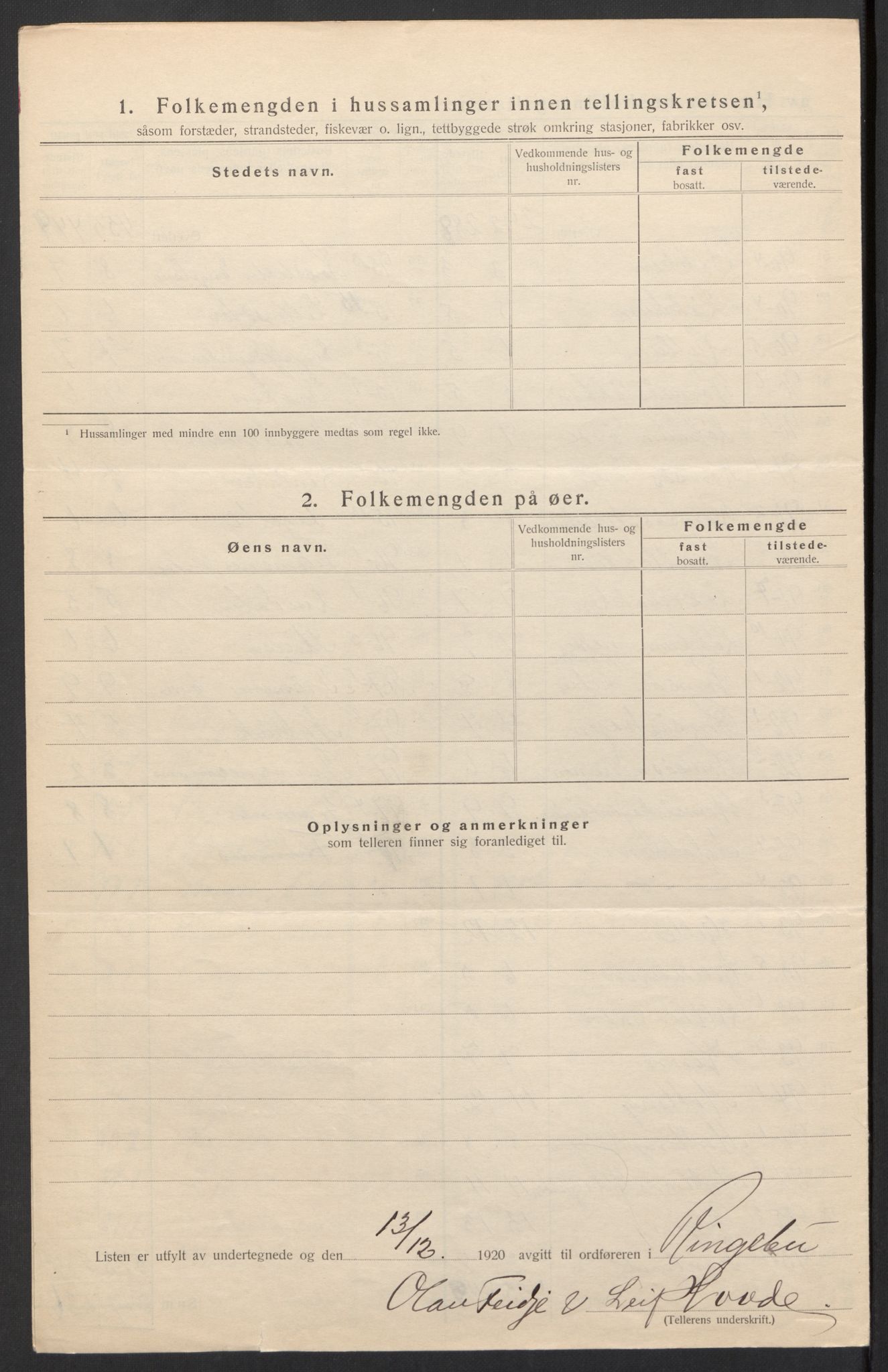 SAH, 1920 census for Ringebu, 1920, p. 25