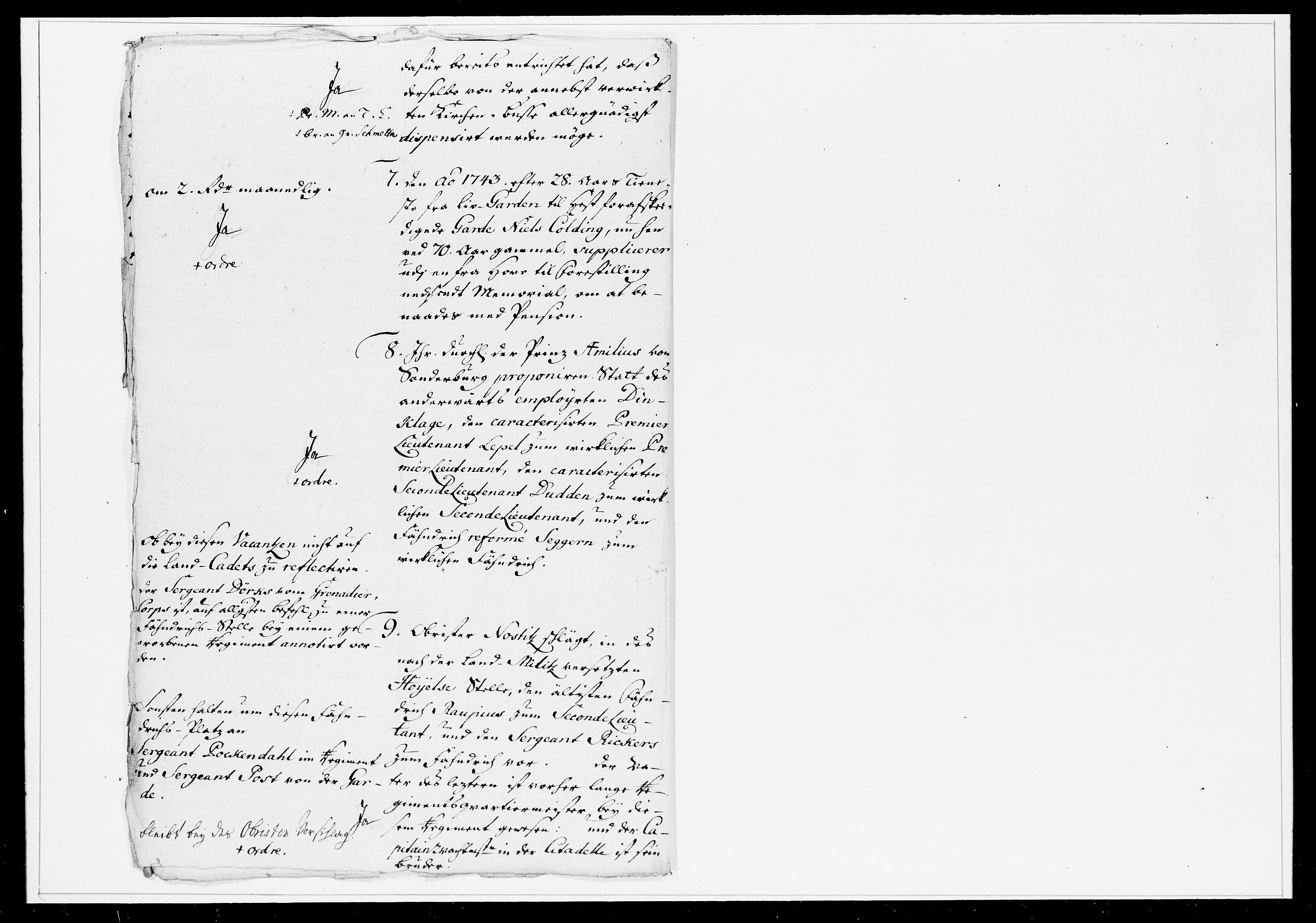 Krigskollegiet, Krigskancelliet, DRA/A-0006/-/1241-1247: Refererede sager, 1753, p. 28