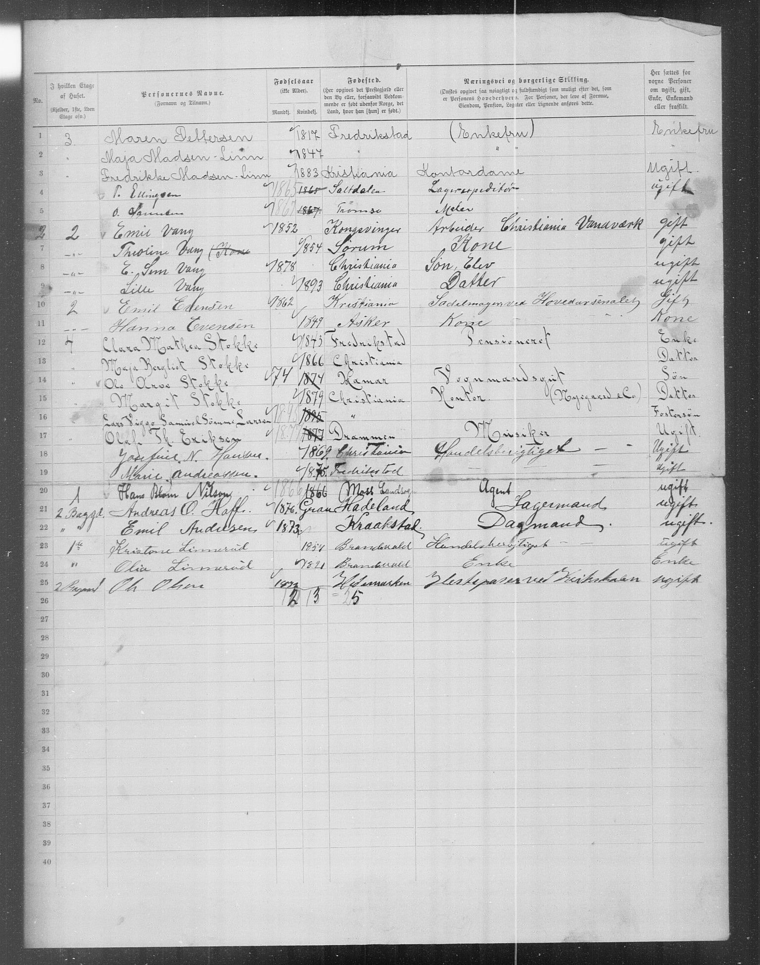 OBA, Municipal Census 1899 for Kristiania, 1899, p. 16660