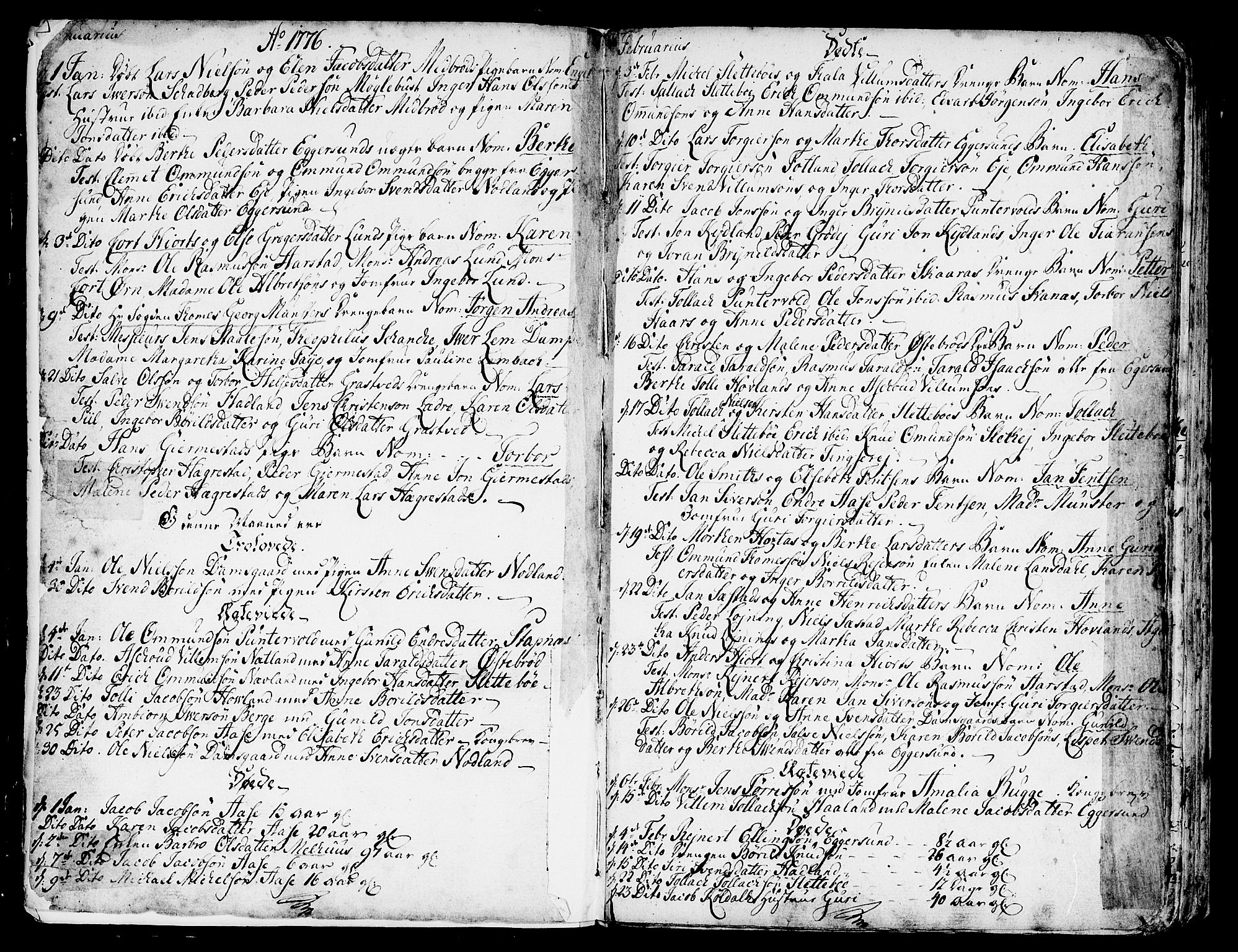 Eigersund sokneprestkontor, SAST/A-101807/S08/L0004: Parish register (official) no. A 4 /1, 1776-1789, p. 2