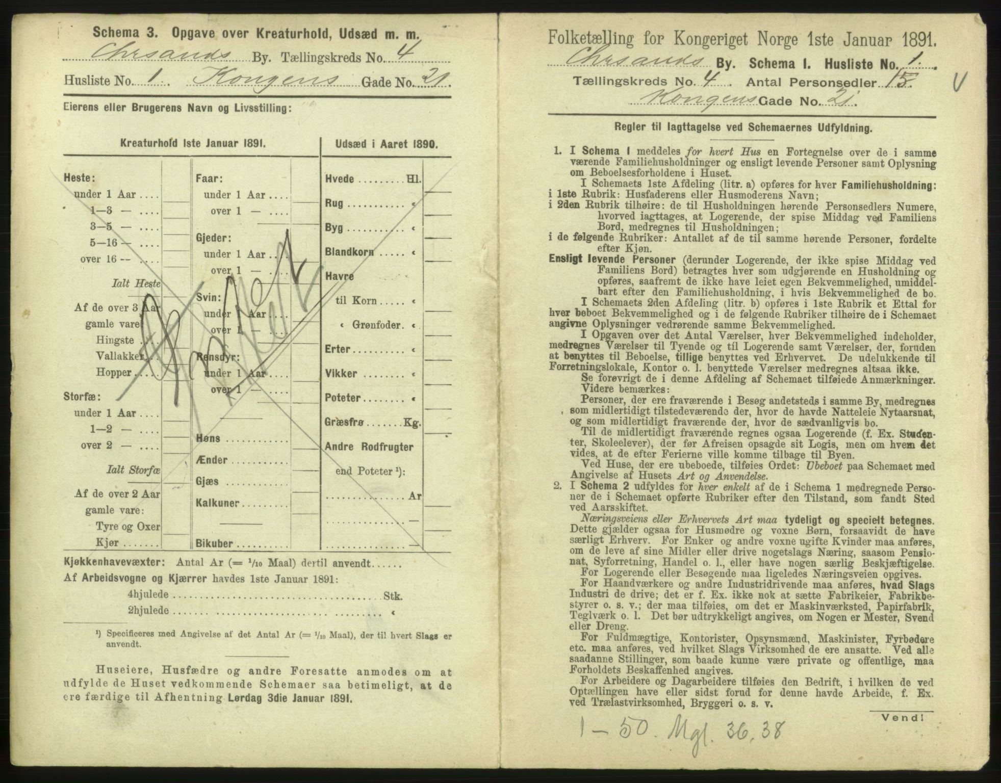 RA, 1891 census for 1001 Kristiansand, 1891, p. 324