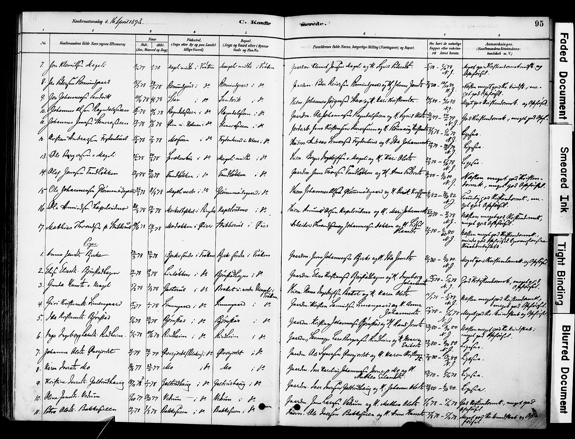 Øyer prestekontor, AV/SAH-PREST-084/H/Ha/Haa/L0009: Parish register (official) no. 9, 1878-1893, p. 95