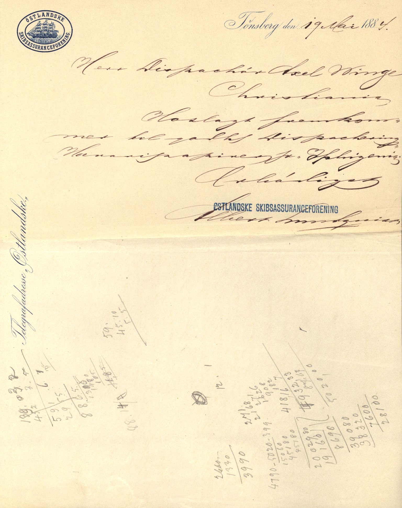 Pa 63 - Østlandske skibsassuranceforening, VEMU/A-1079/G/Ga/L0016/0011: Havaridokumenter / Elise, Dux, Dagmar, Dacapo, Louis, Iphignia, 1883, p. 65