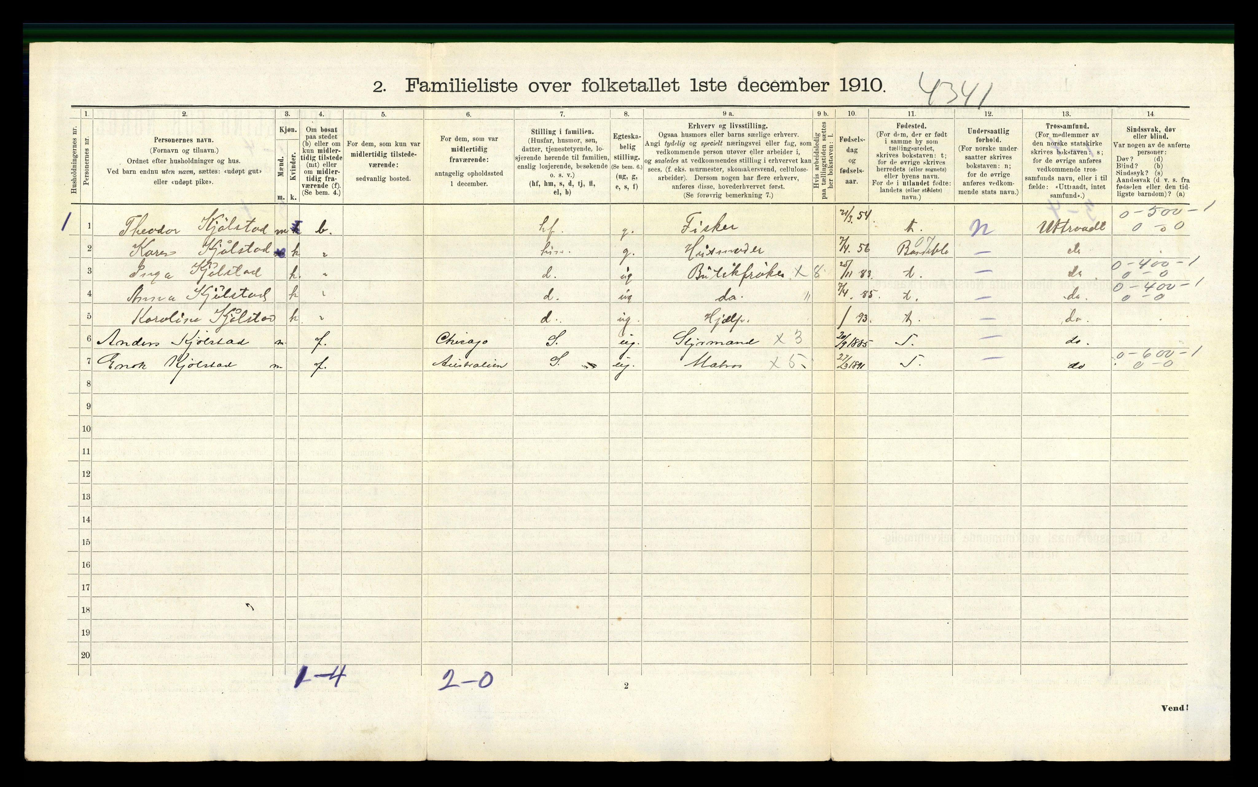 RA, 1910 census for Langesund, 1910, p. 954