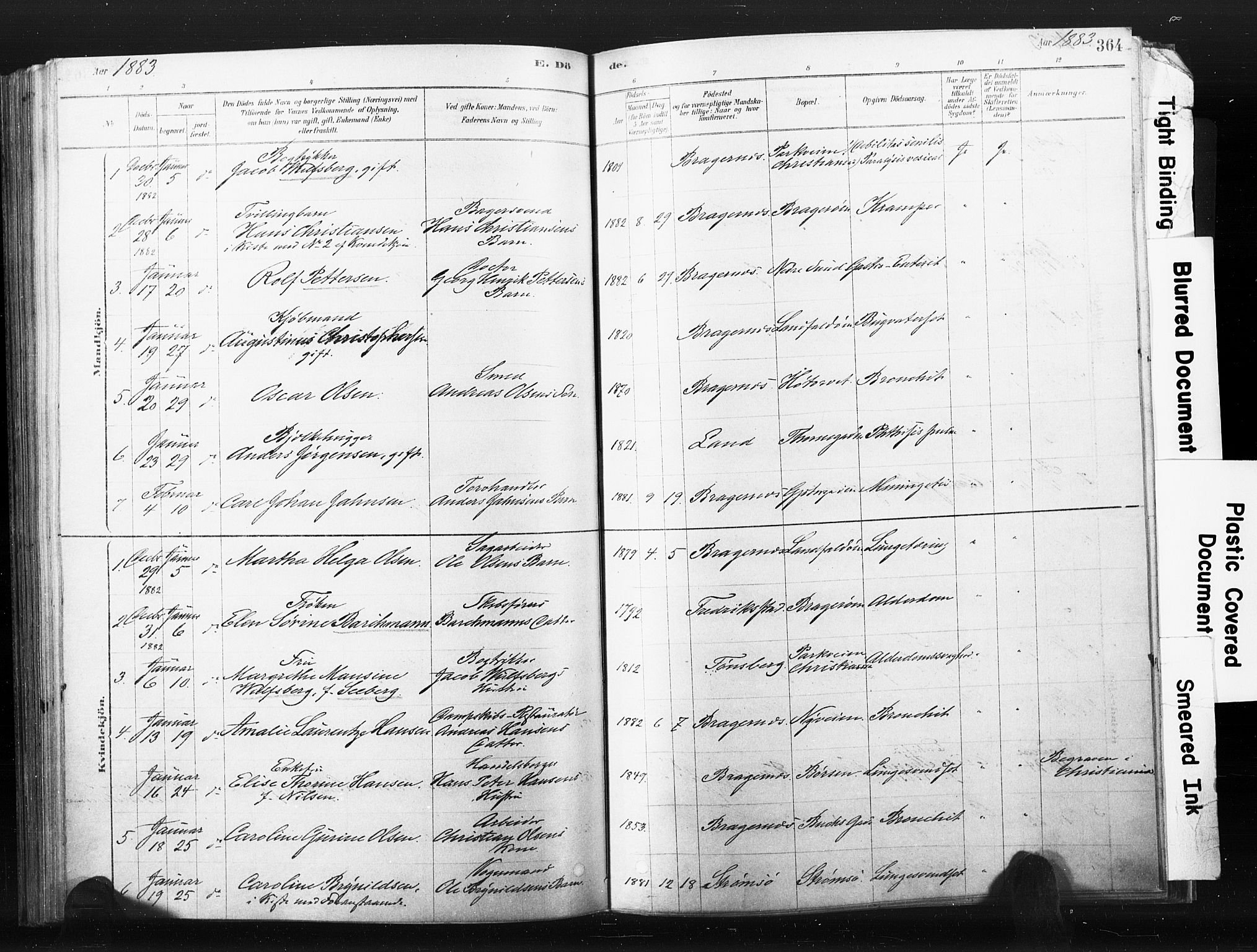 Bragernes kirkebøker, SAKO/A-6/F/Fb/L0006b: Parish register (official) no. II 6B, 1878-1885, p. 364