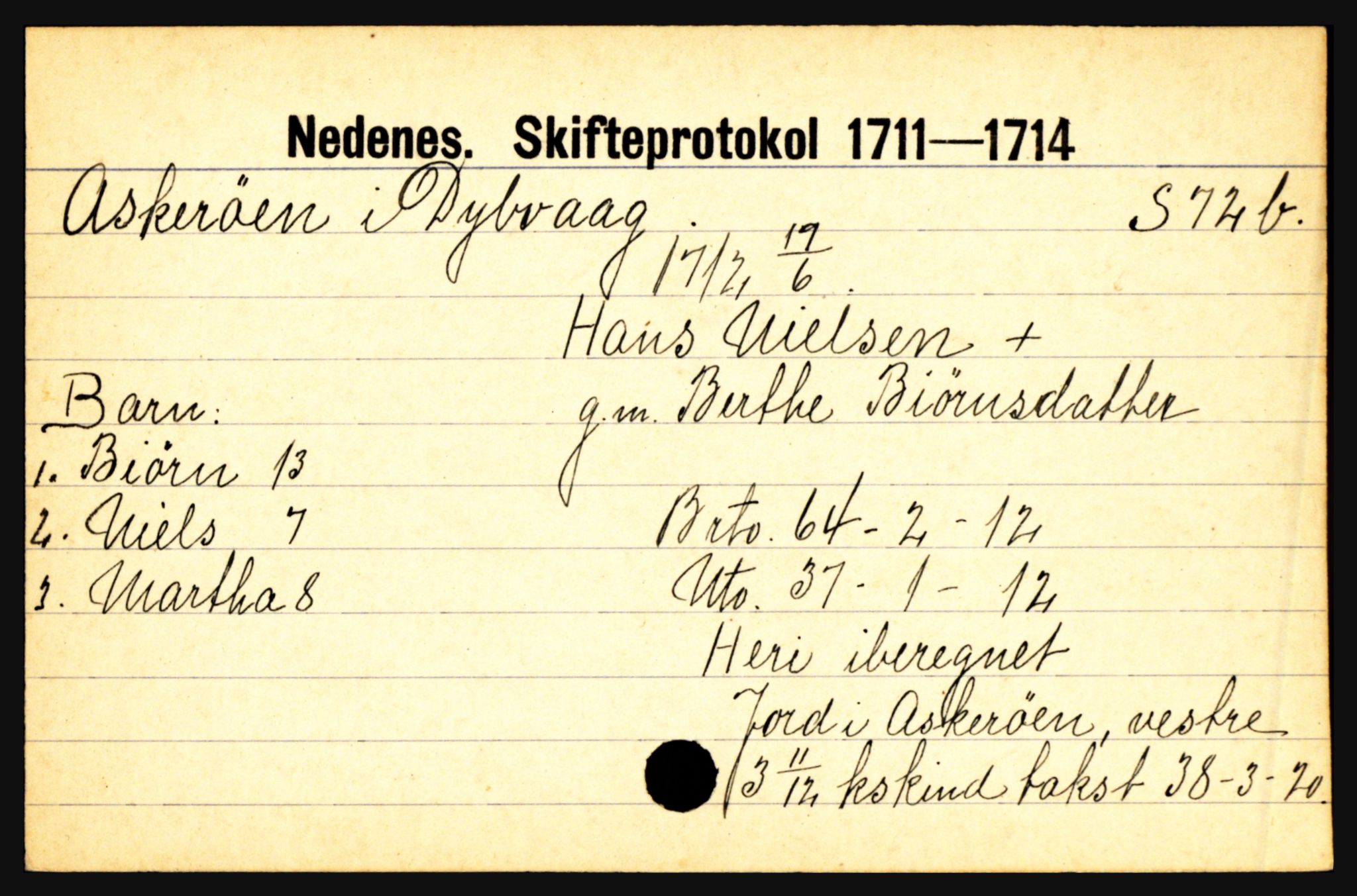 Nedenes sorenskriveri før 1824, AV/SAK-1221-0007/H, p. 985