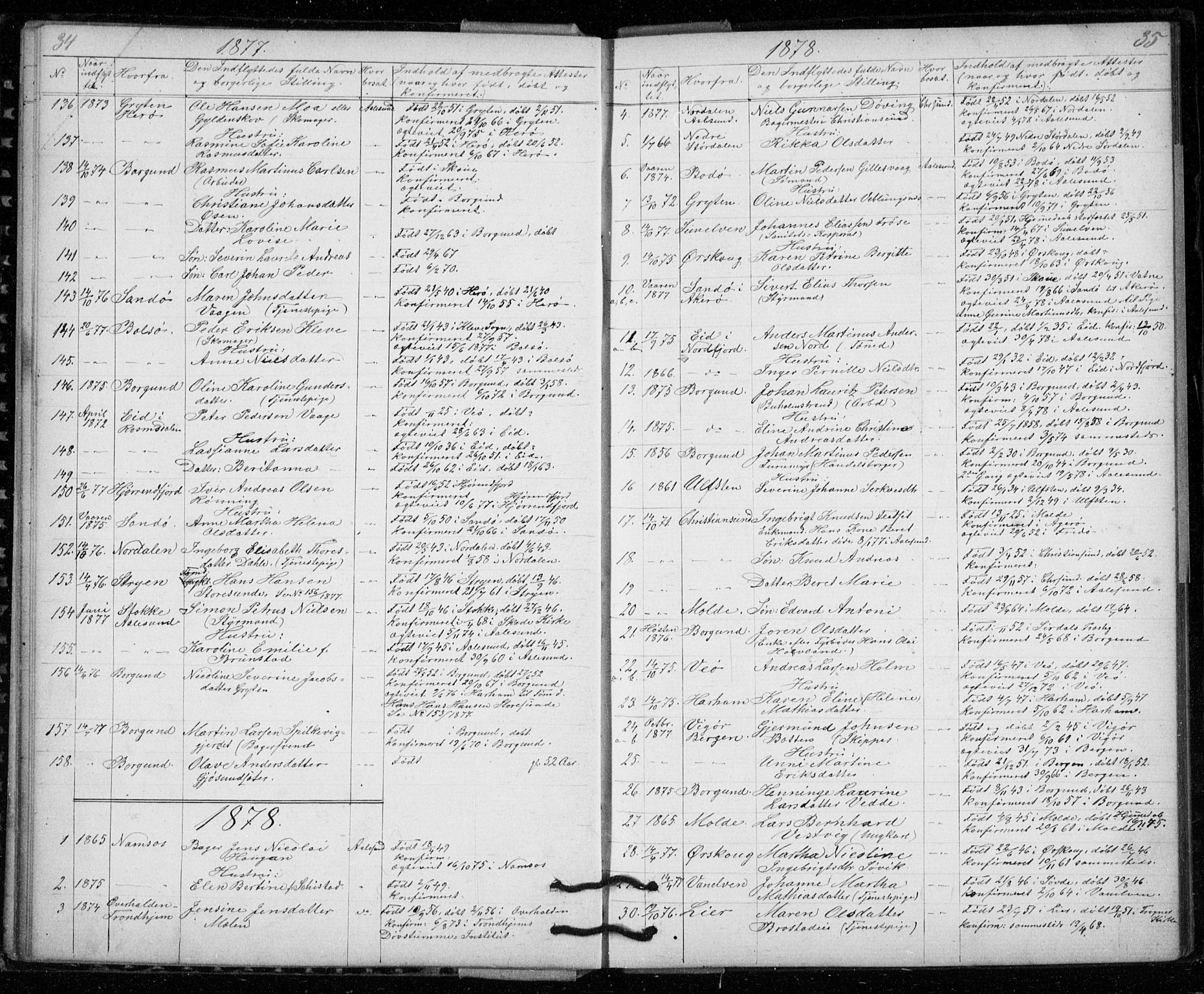 Ministerialprotokoller, klokkerbøker og fødselsregistre - Møre og Romsdal, AV/SAT-A-1454/529/L0481: Parish register (copy) no. 529C18, 1873-1898, p. 34-35