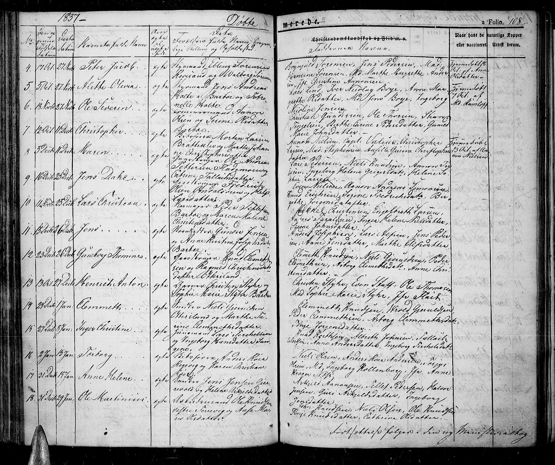 Tromøy sokneprestkontor, SAK/1111-0041/F/Fa/L0003: Parish register (official) no. A 3, 1825-1837, p. 108