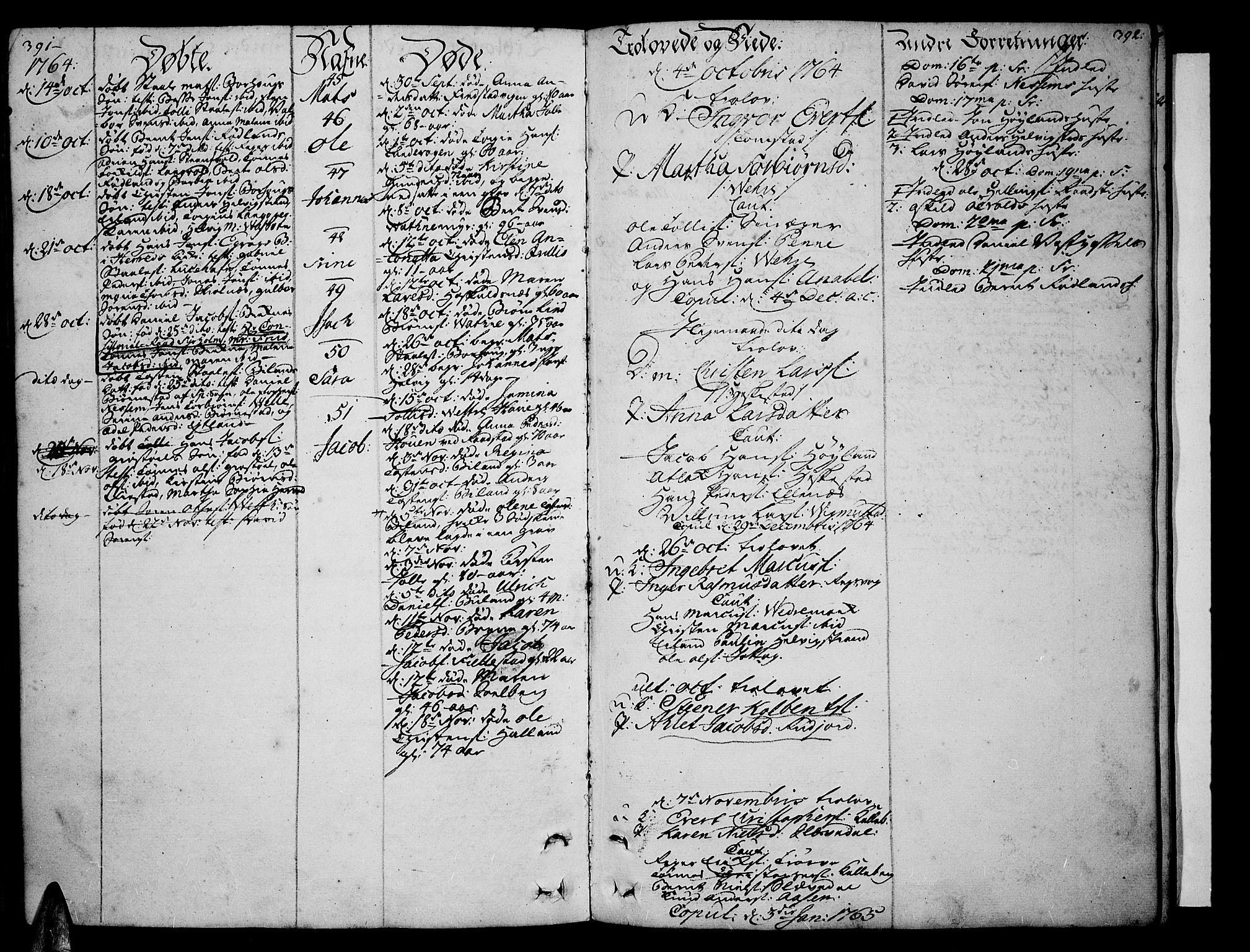 Lista sokneprestkontor, SAK/1111-0027/F/Fa/L0003: Parish register (official) no. A 3 /1, 1743-1767, p. 391-392