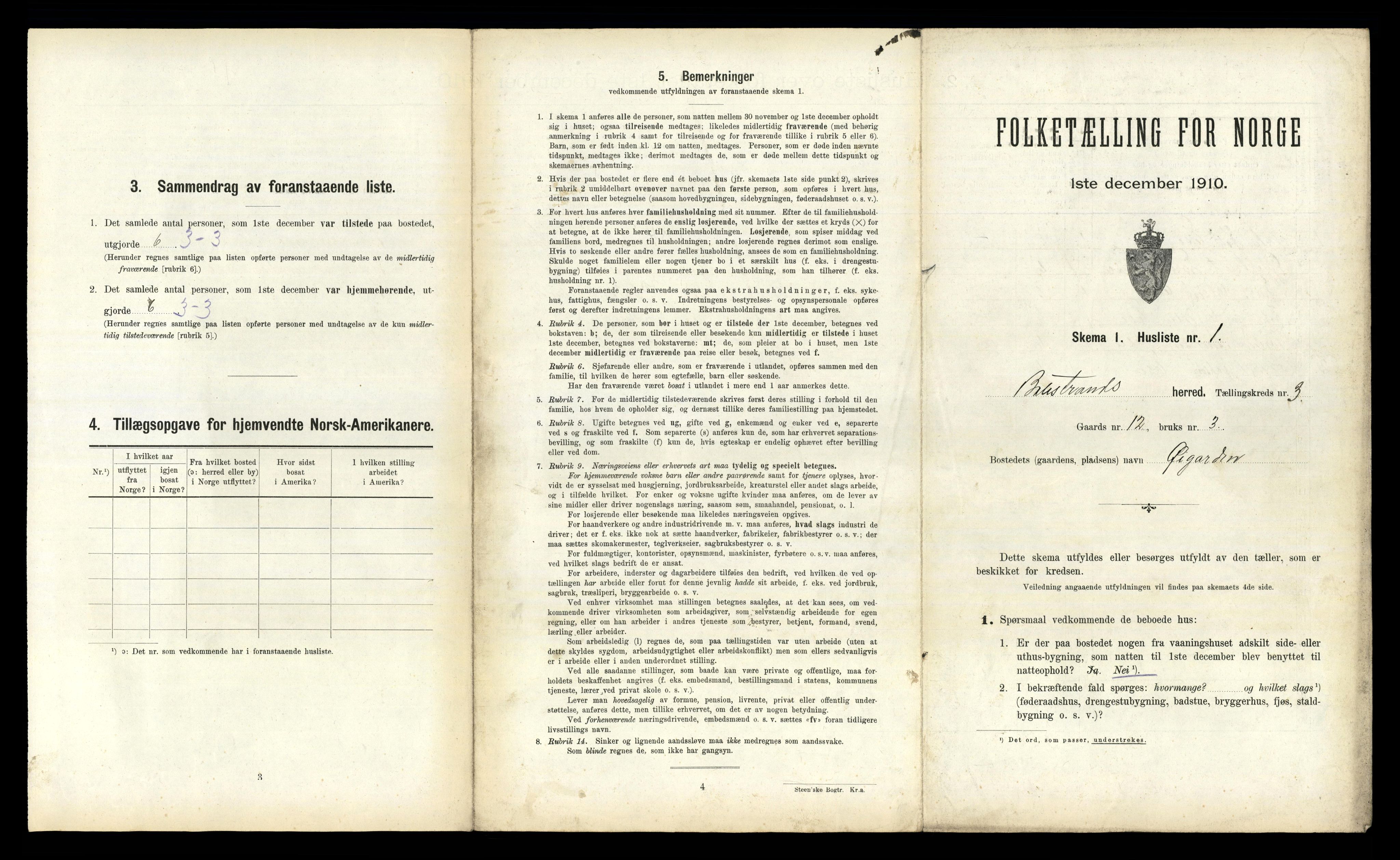 RA, 1910 census for Balestrand, 1910, p. 244