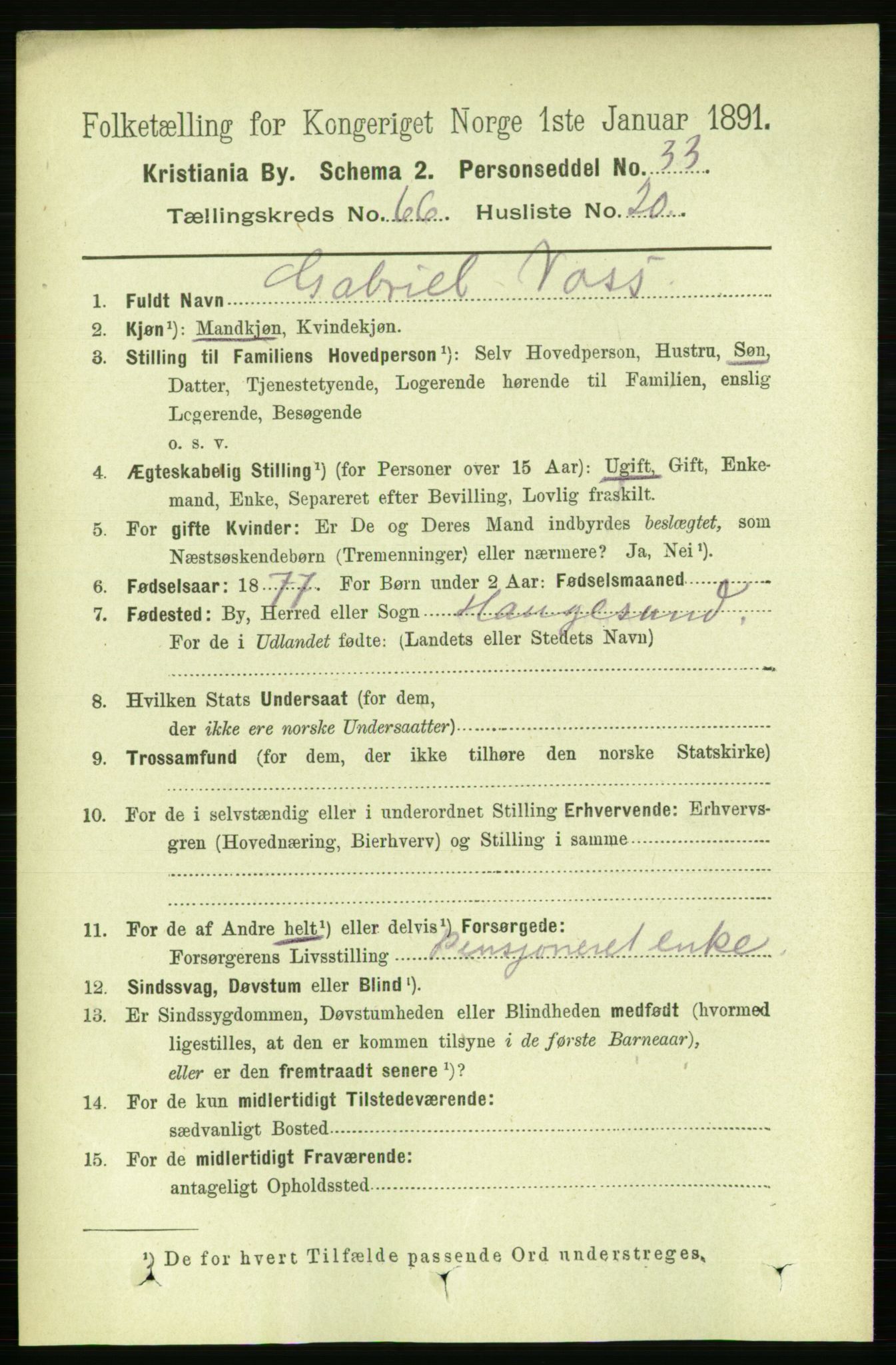 RA, 1891 census for 0301 Kristiania, 1891, p. 35999