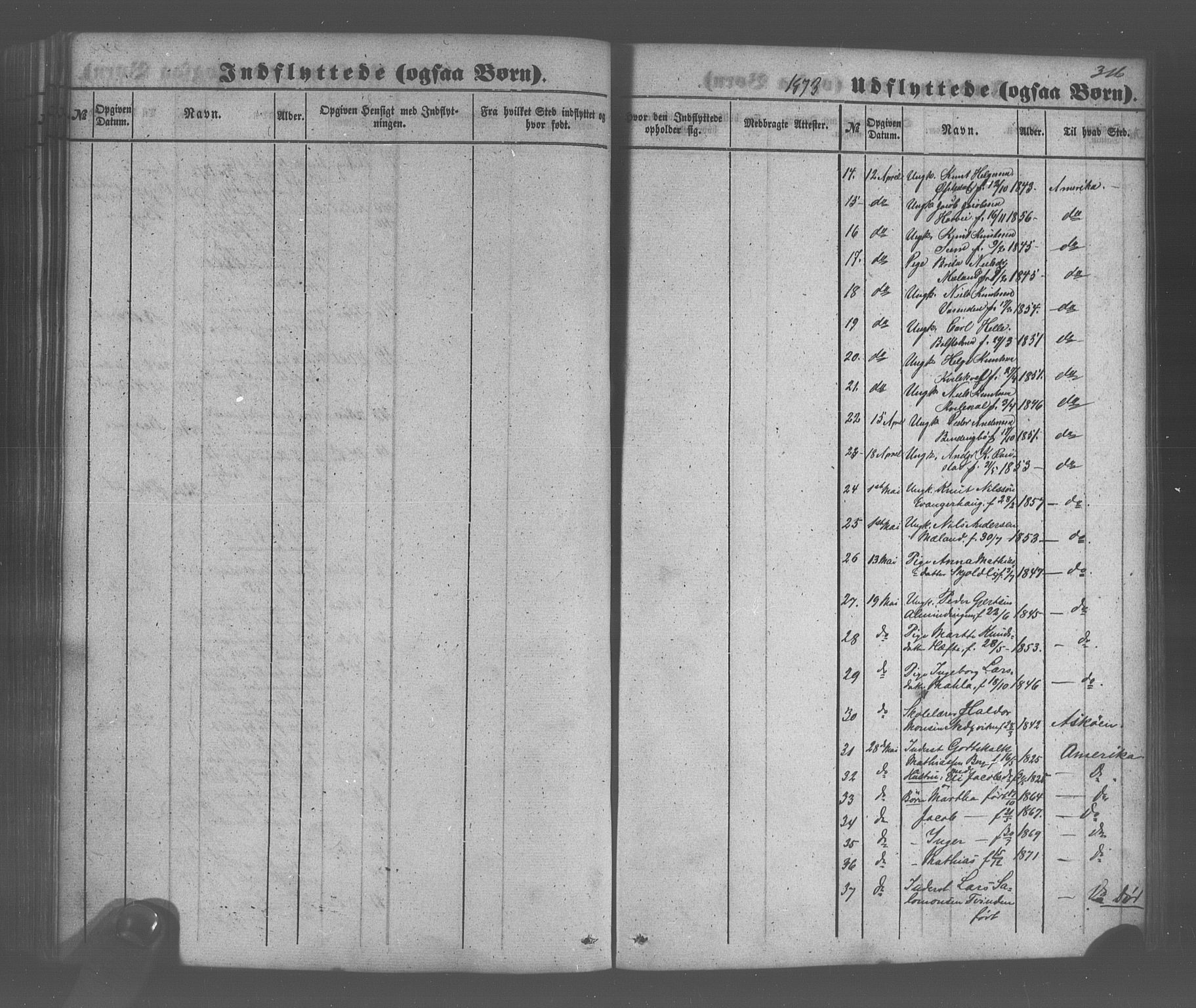Voss sokneprestembete, SAB/A-79001/H/Haa: Parish register (official) no. A 20, 1855-1886, p. 316