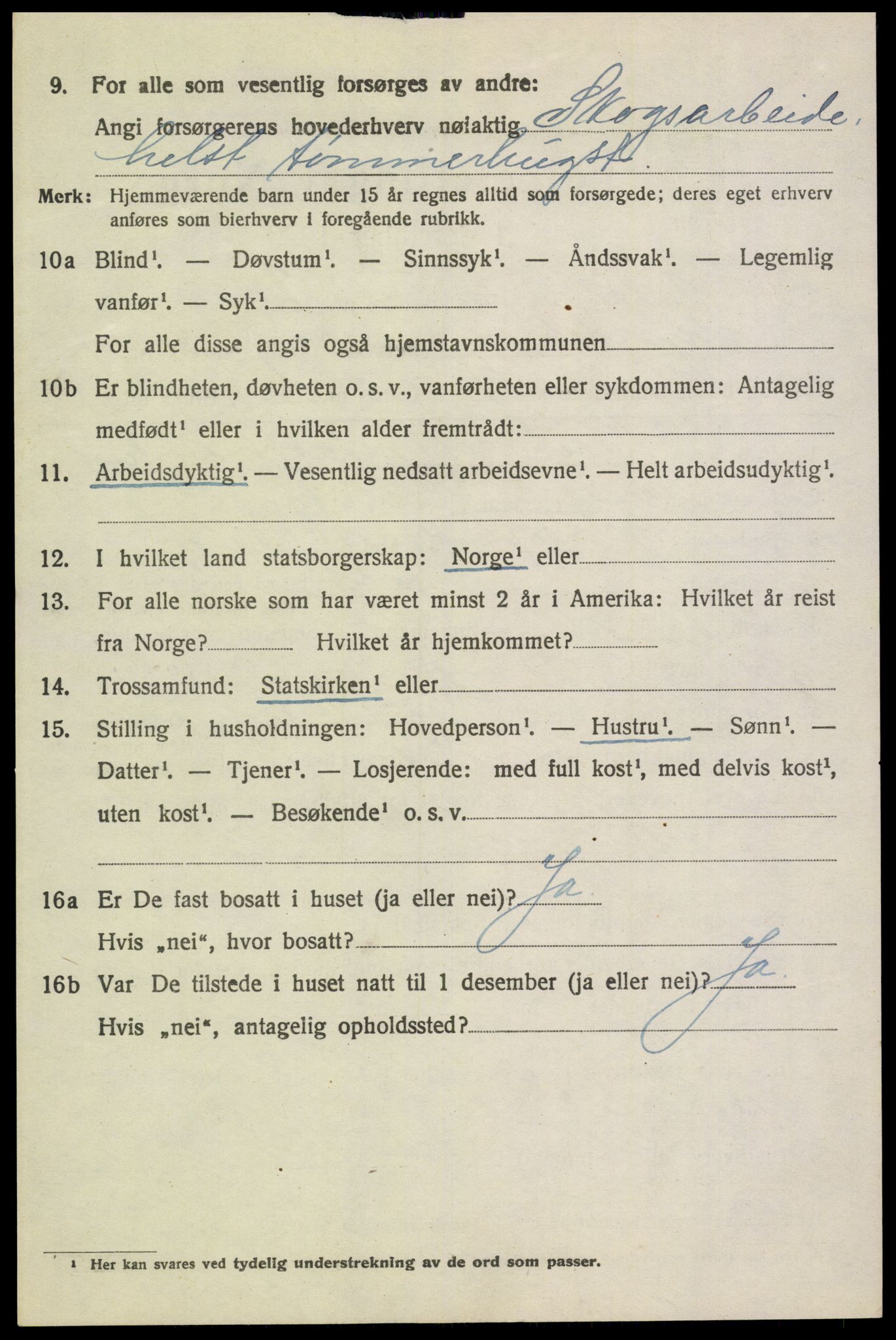 SAH, 1920 census for Tynset, 1920, p. 1621