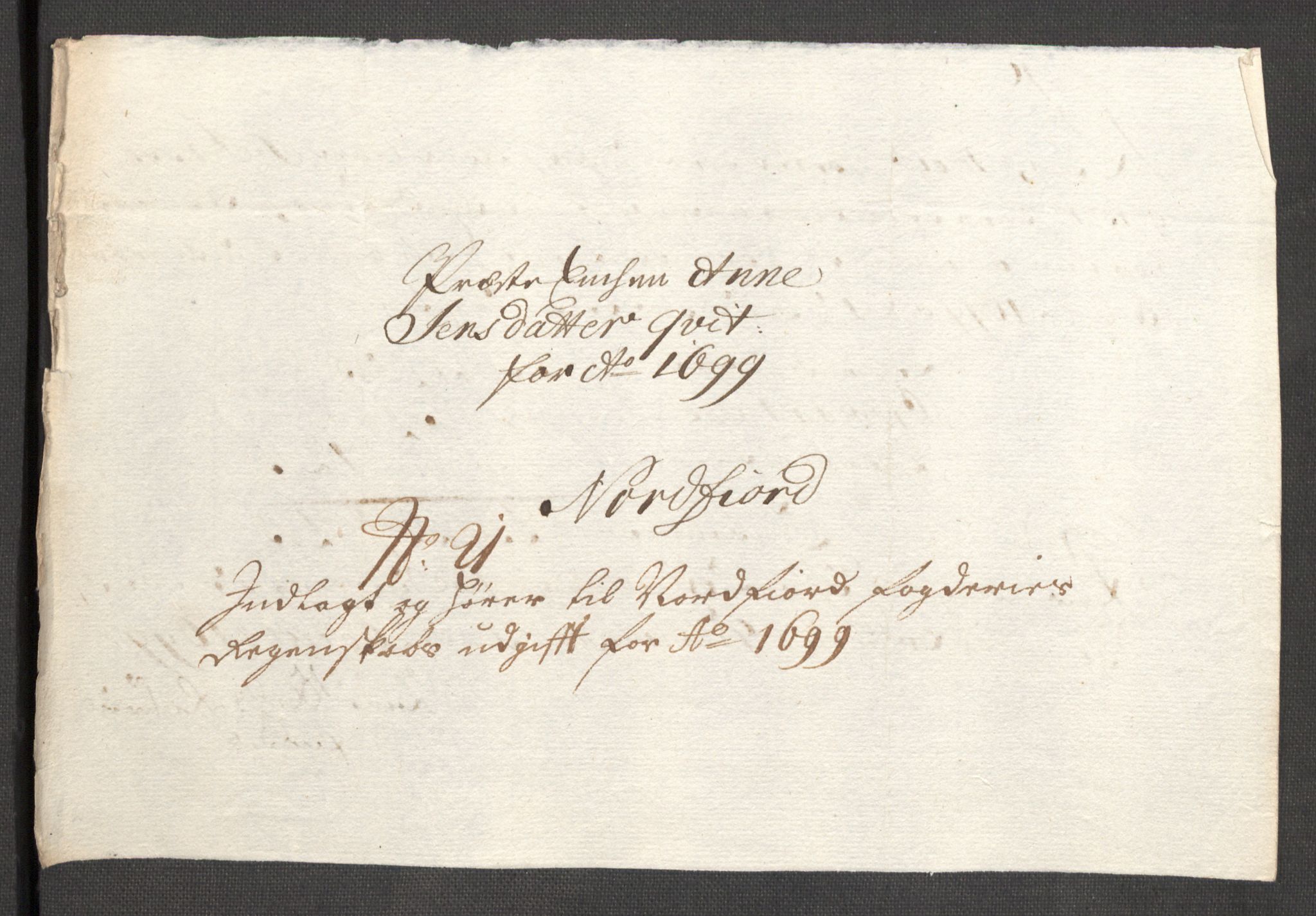 Rentekammeret inntil 1814, Reviderte regnskaper, Fogderegnskap, AV/RA-EA-4092/R53/L3424: Fogderegnskap Sunn- og Nordfjord, 1699, p. 372