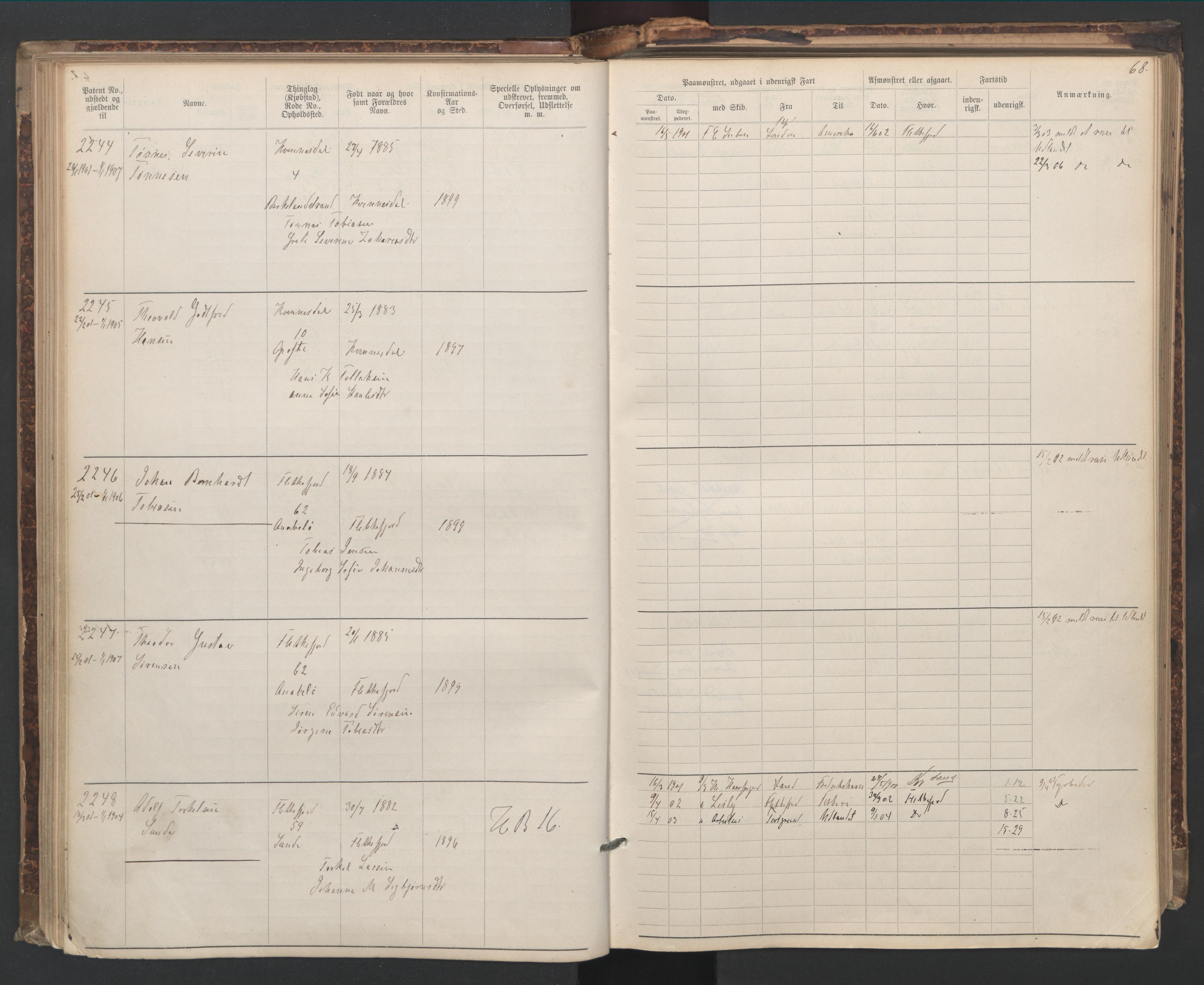 Flekkefjord mønstringskrets, AV/SAK-2031-0018/F/Fa/L0006: Annotasjonsrulle nr 1916-2964 med register, Æ-3, 1891-1948, p. 98