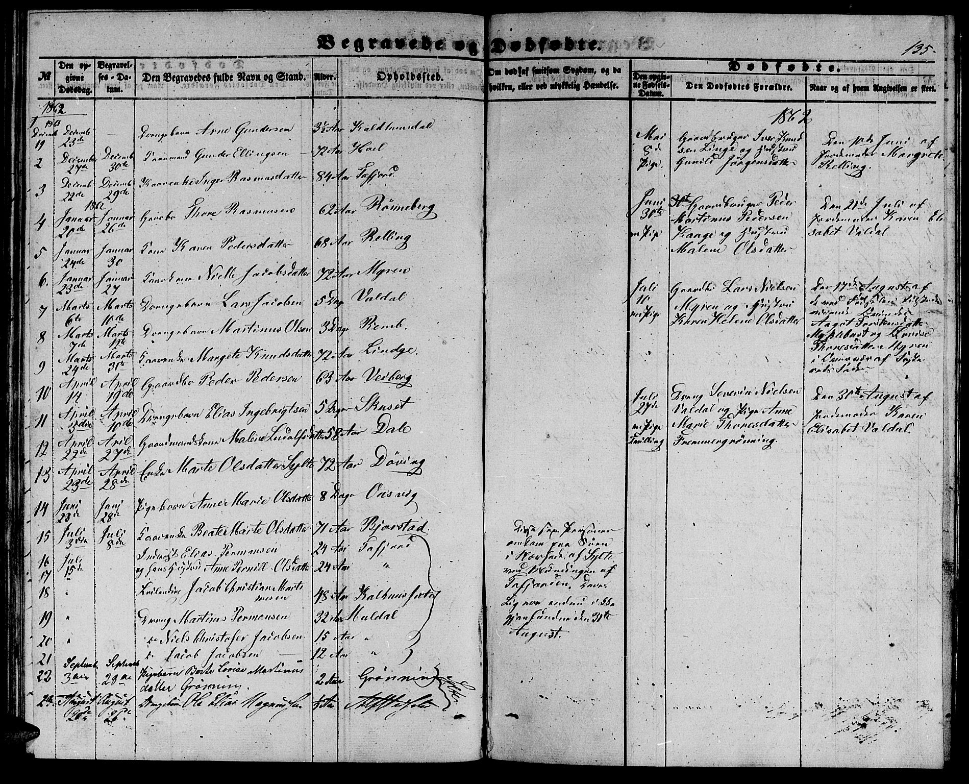 Ministerialprotokoller, klokkerbøker og fødselsregistre - Møre og Romsdal, SAT/A-1454/519/L0261: Parish register (copy) no. 519C02, 1854-1867, p. 135